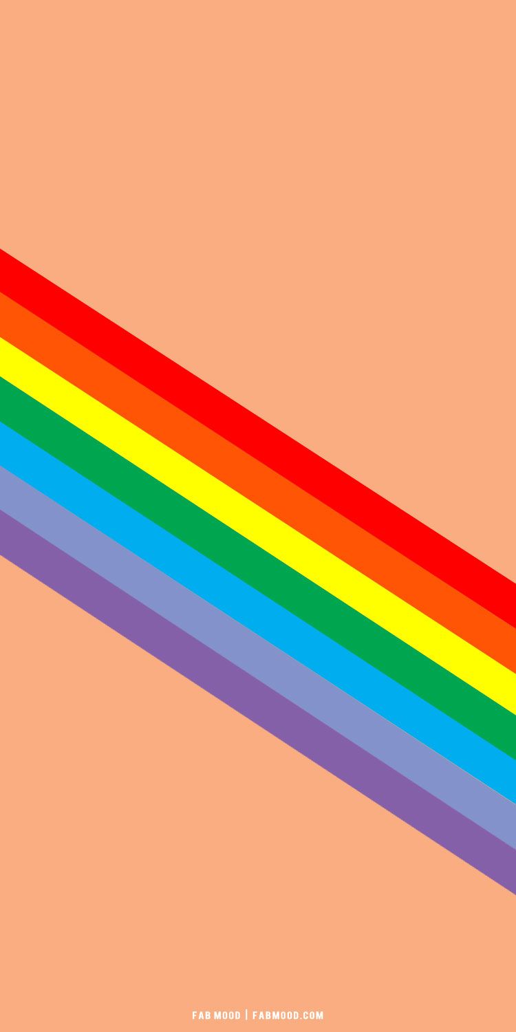 Pride Wallpaper Ideas for iPhones and Phones : Rainbow on Peach Backgroud