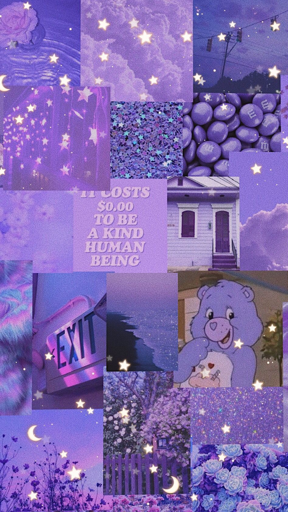 Aesthetic purple background with a lot of different pictures - Cute, cute purple, violet, pretty