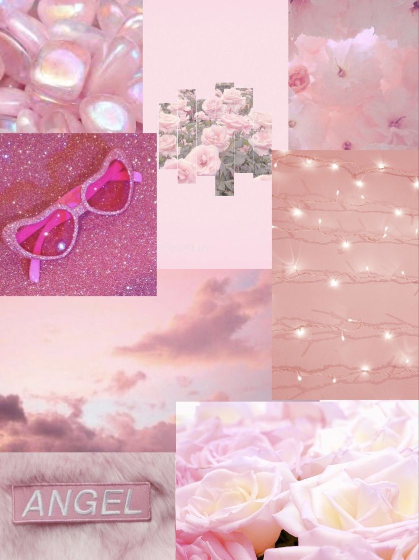 Aesthetic Pink Wallpaper. Pink wallpaper, Pink aesthetic, Art collage wall