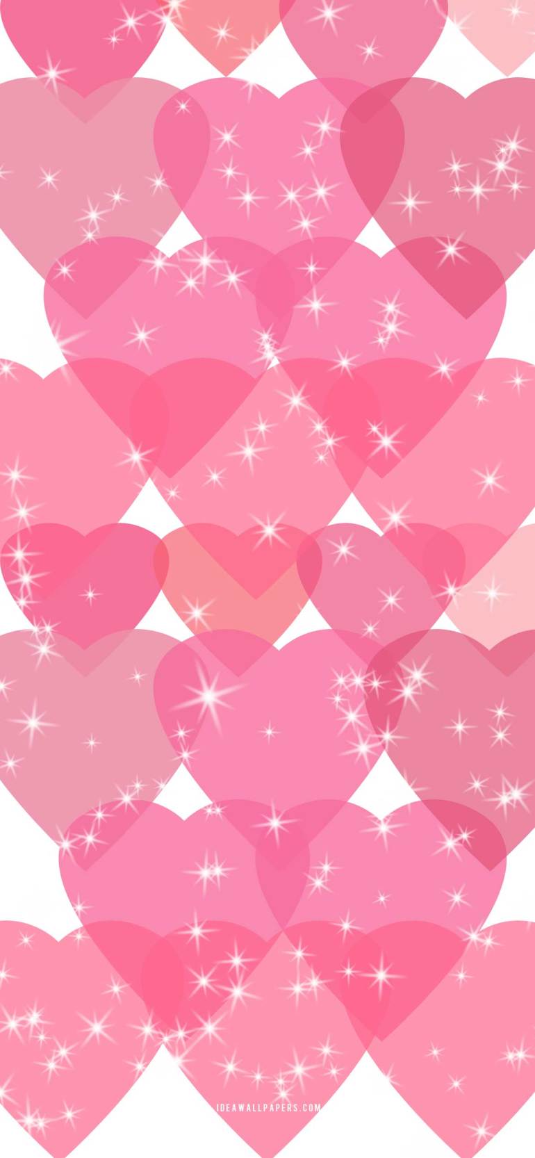 Sparkle Translucent Pink Heart Valentine's day wallpaper Wallpaper