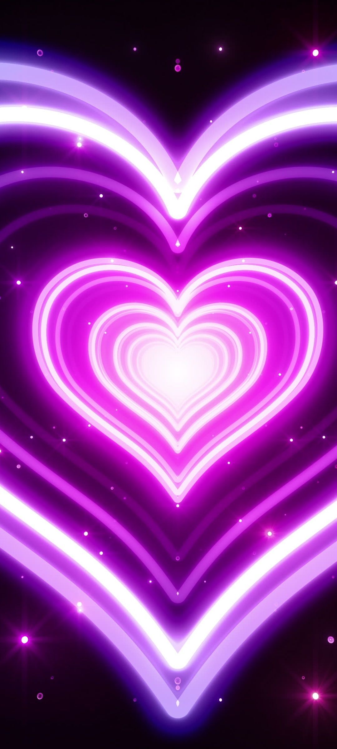 Wallpaper / Artistic Heart Phone Wallpaper, Neon, Purple, 1080x2400 free download