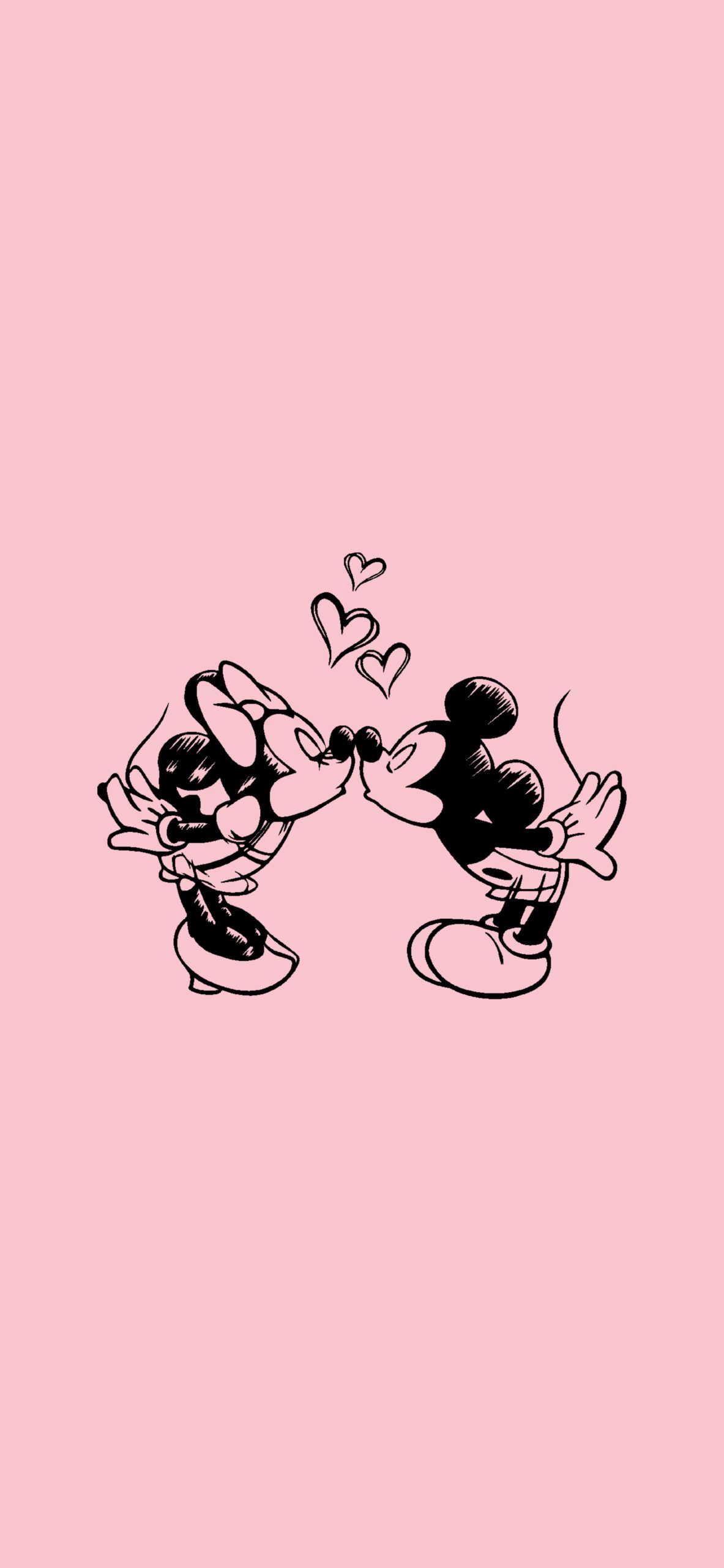 Mickey & Minnie Mouse Pink Wallpaper Aesthetic Wallpaper