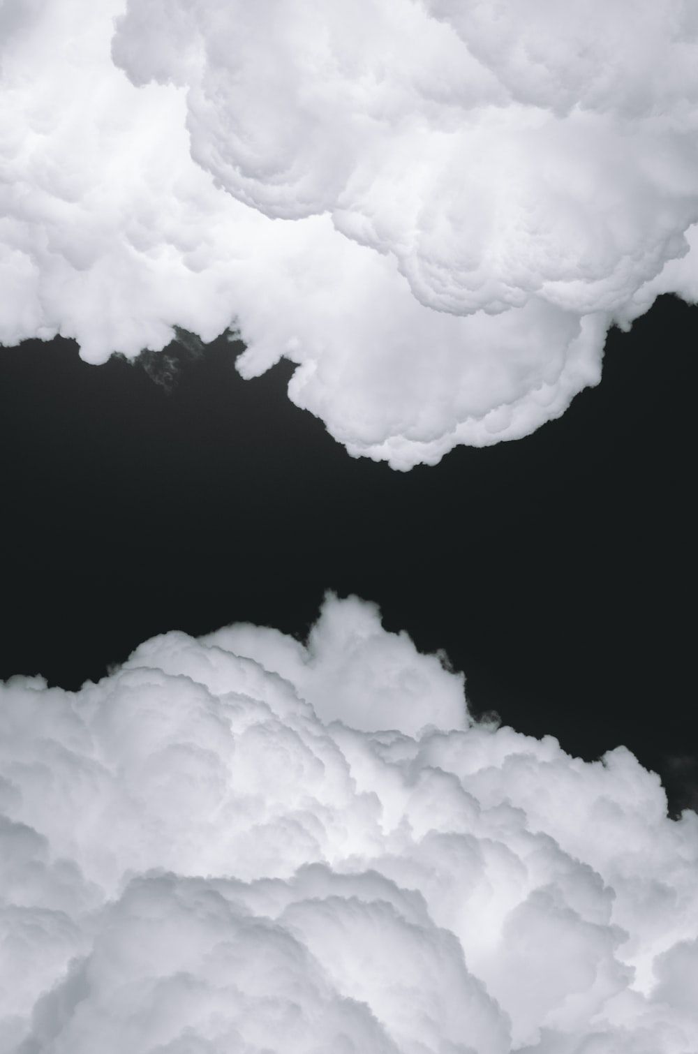Clouds in the sky - White, black phone, gray, black and white, black, dark phone