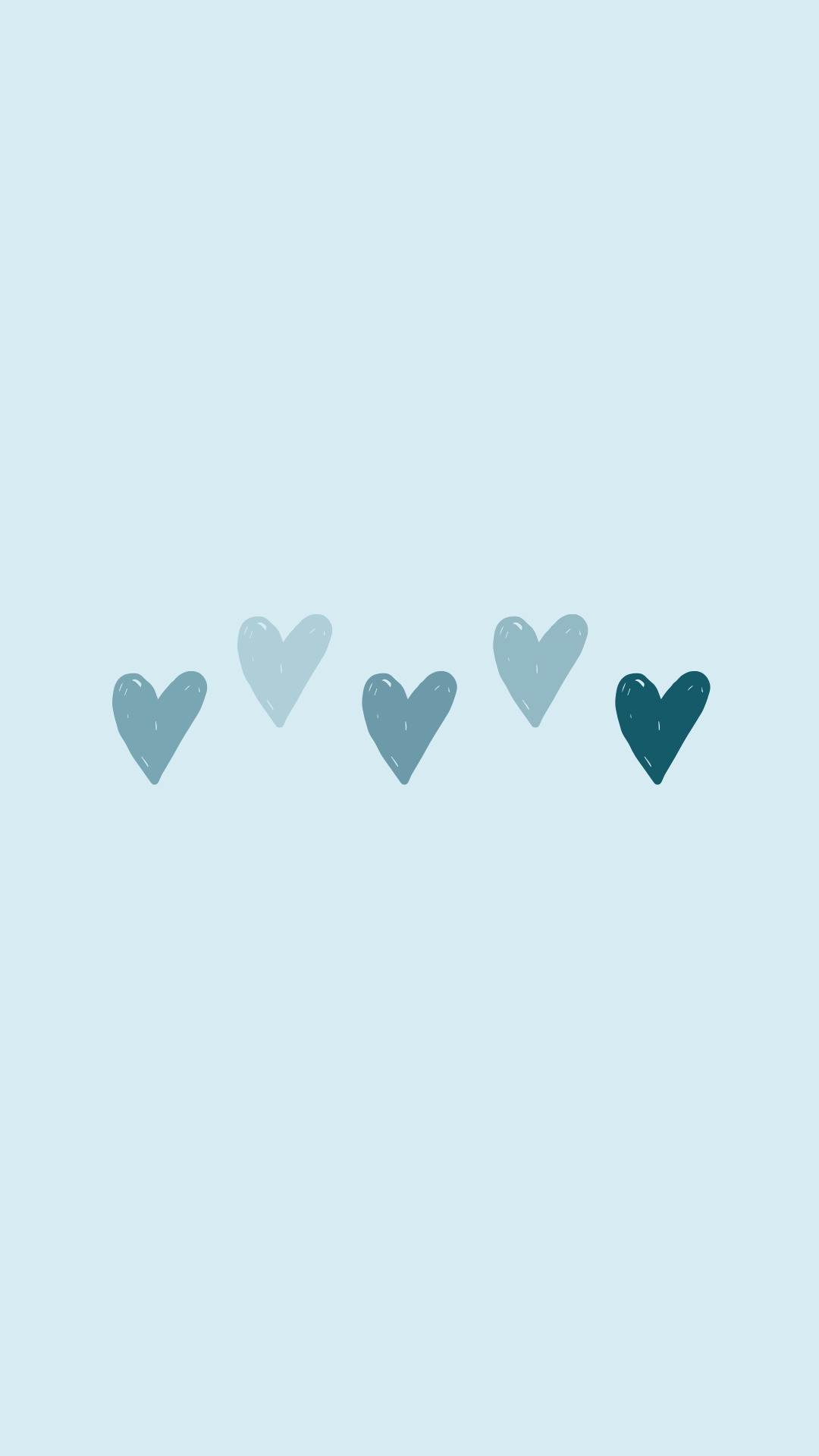 A blue heart with five hearts on it - Pastel blue, cute
