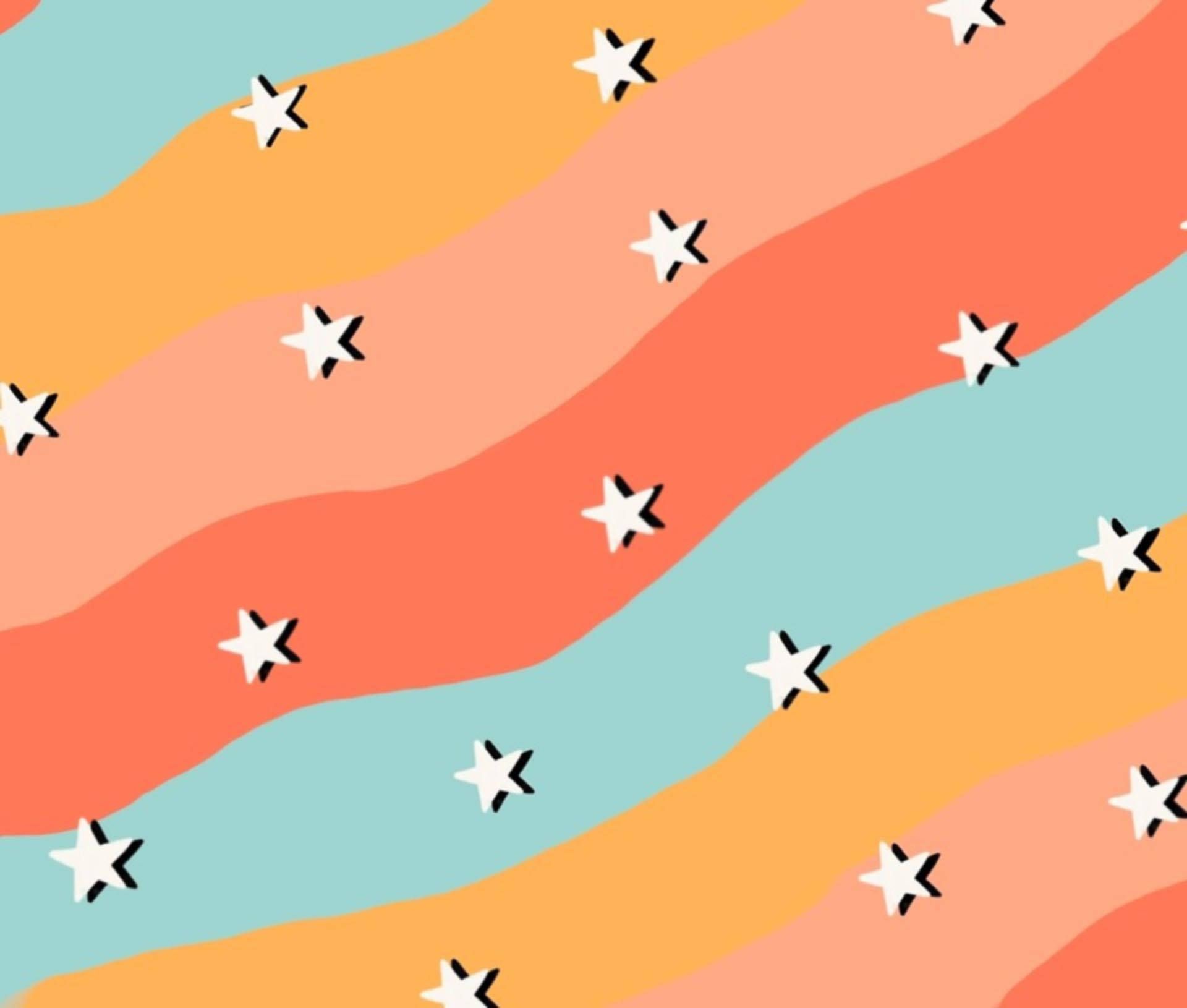 A colorful pattern with stars and stripes - Indie, HD, cute, pattern, stars, colorful, VSCO, laptop