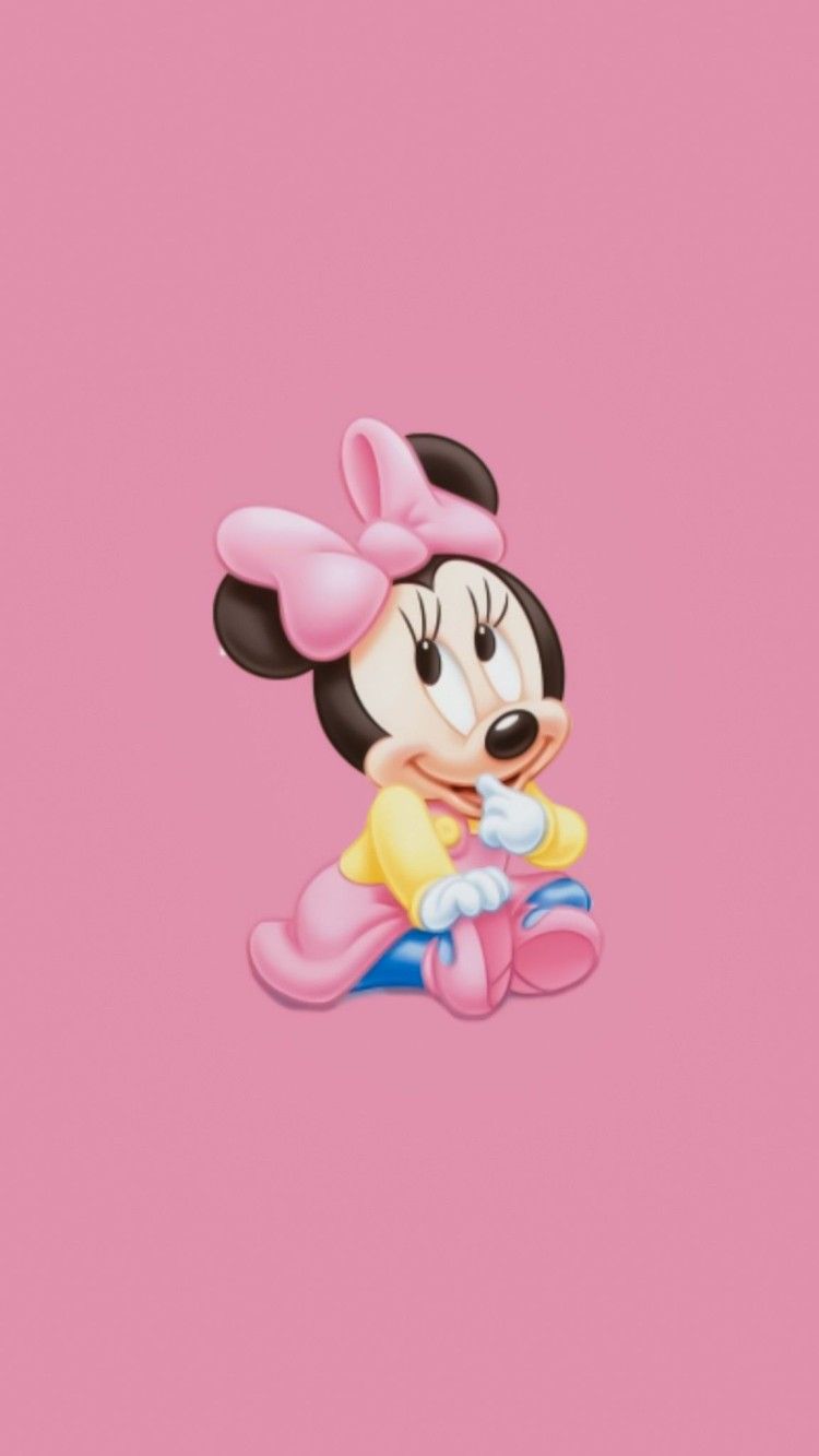 A pink background with minnie mouse sitting on it - Cute, pretty, princess, Minnie Mouse, Disney, profile picture