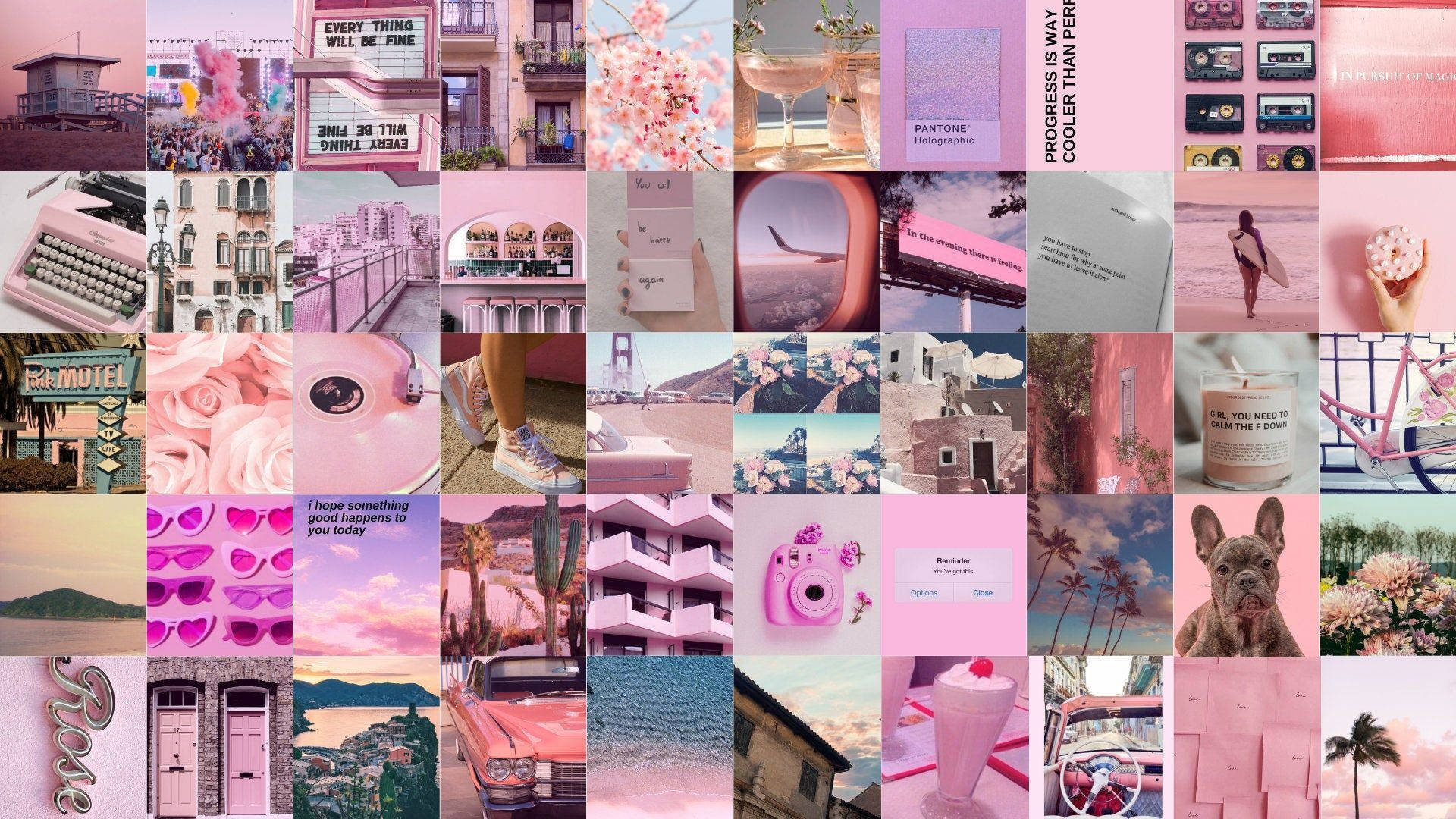 Download Pink Aesthetic Tumblr Laptop Collage Wallpaper