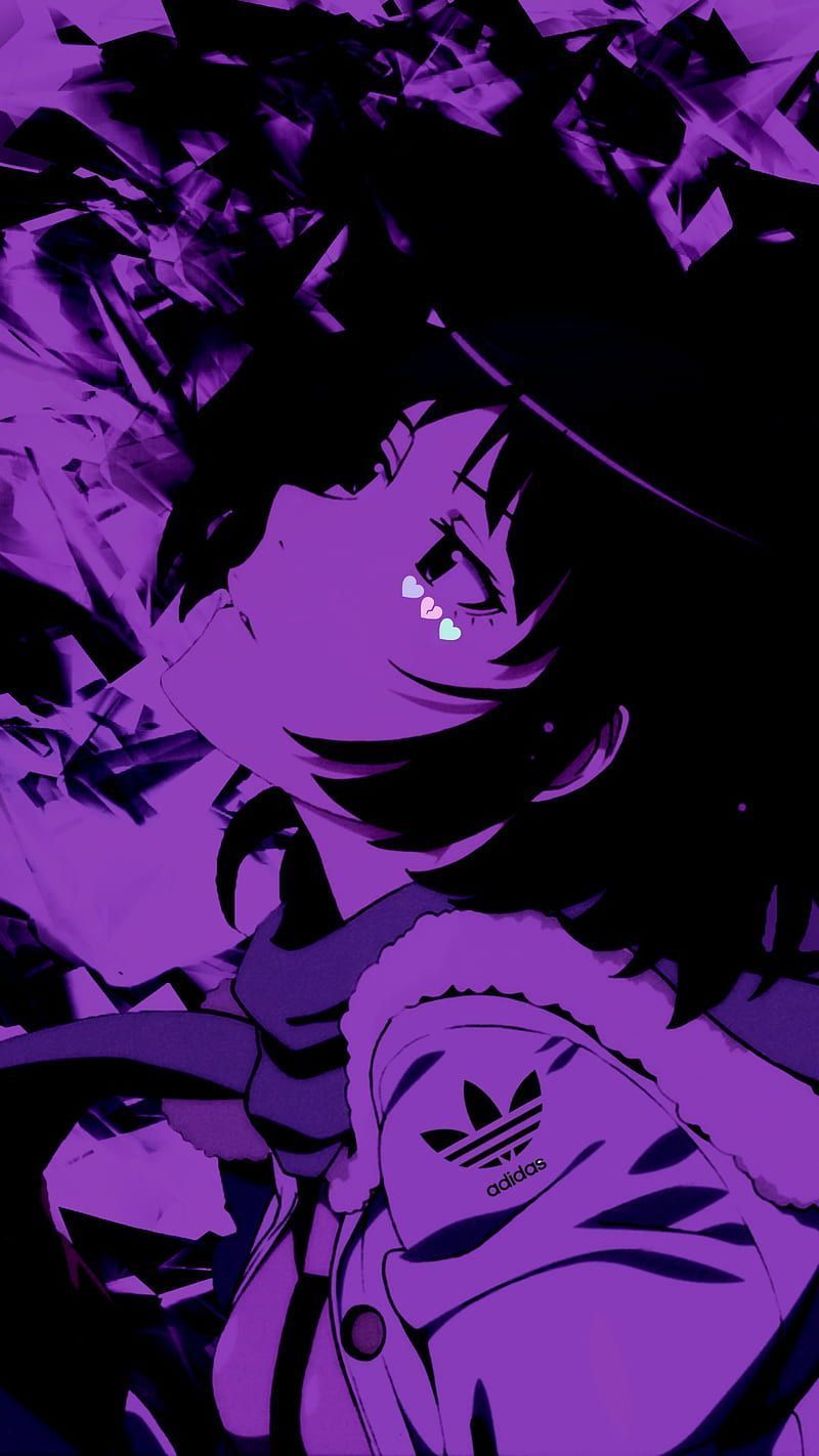 Purple, aesthetic, anime, girl, sport, HD phone wallpaper