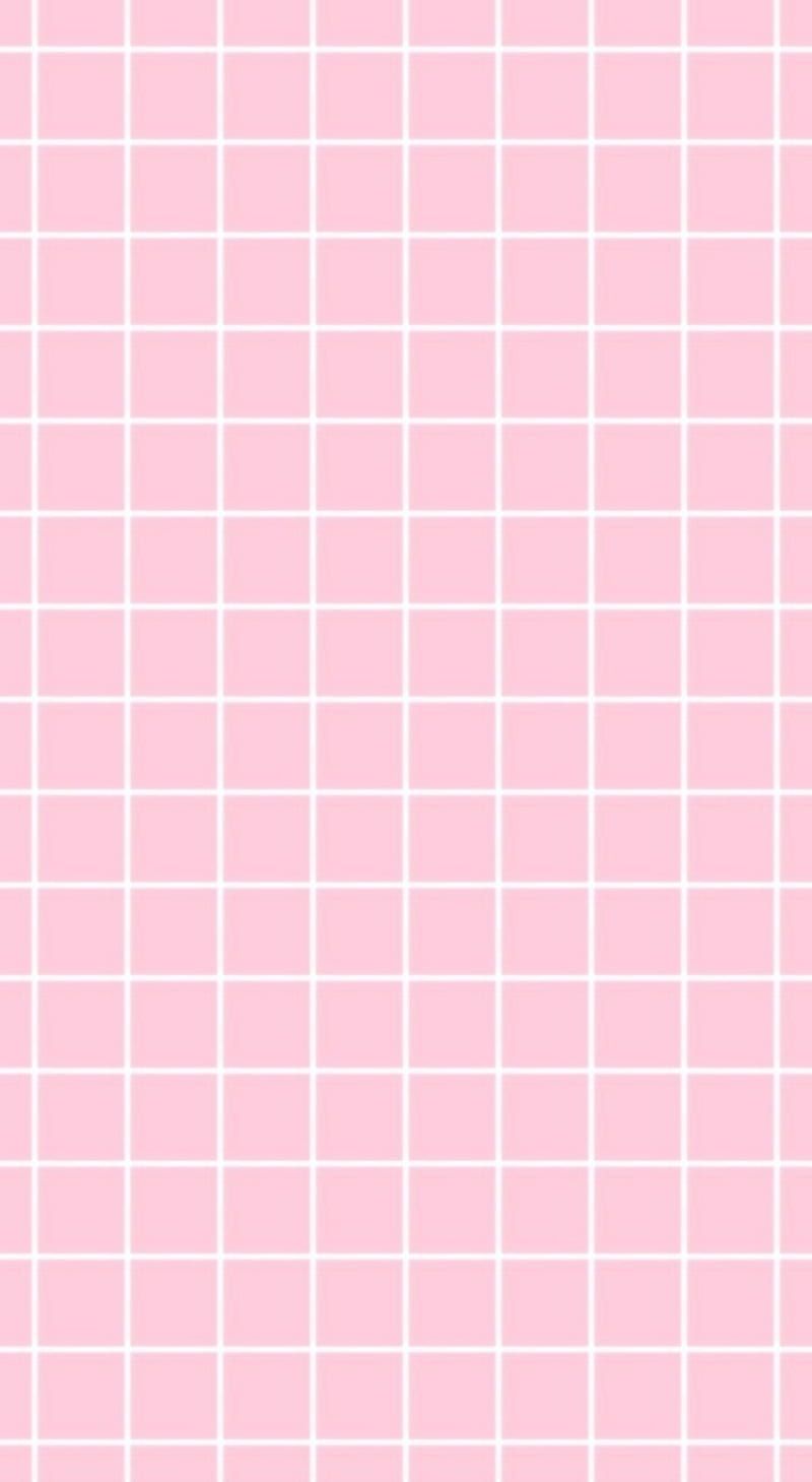 Pink grid wallpaper, aesthetic background, phone background - Grid, pink, Korean, pink phone, checkered