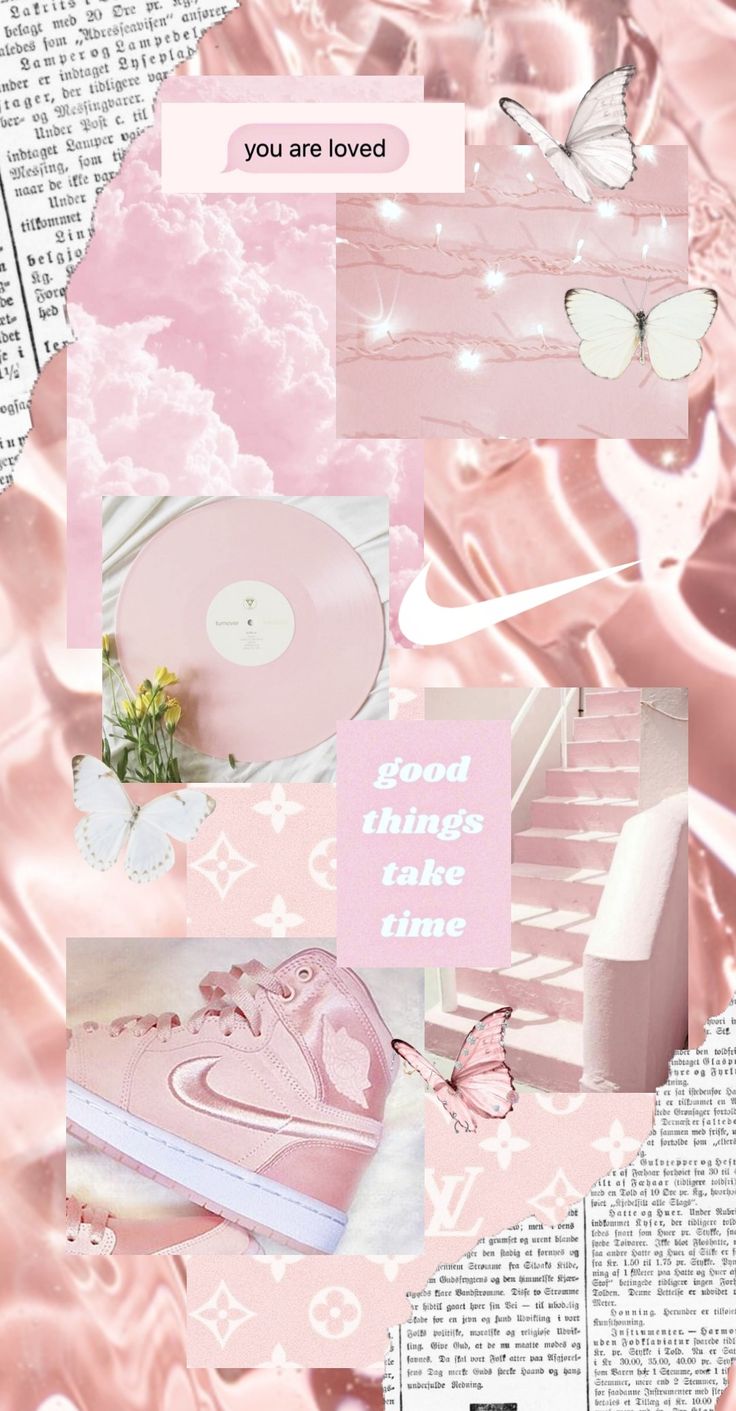 Aesthetic Collage in Soft Pink Tones