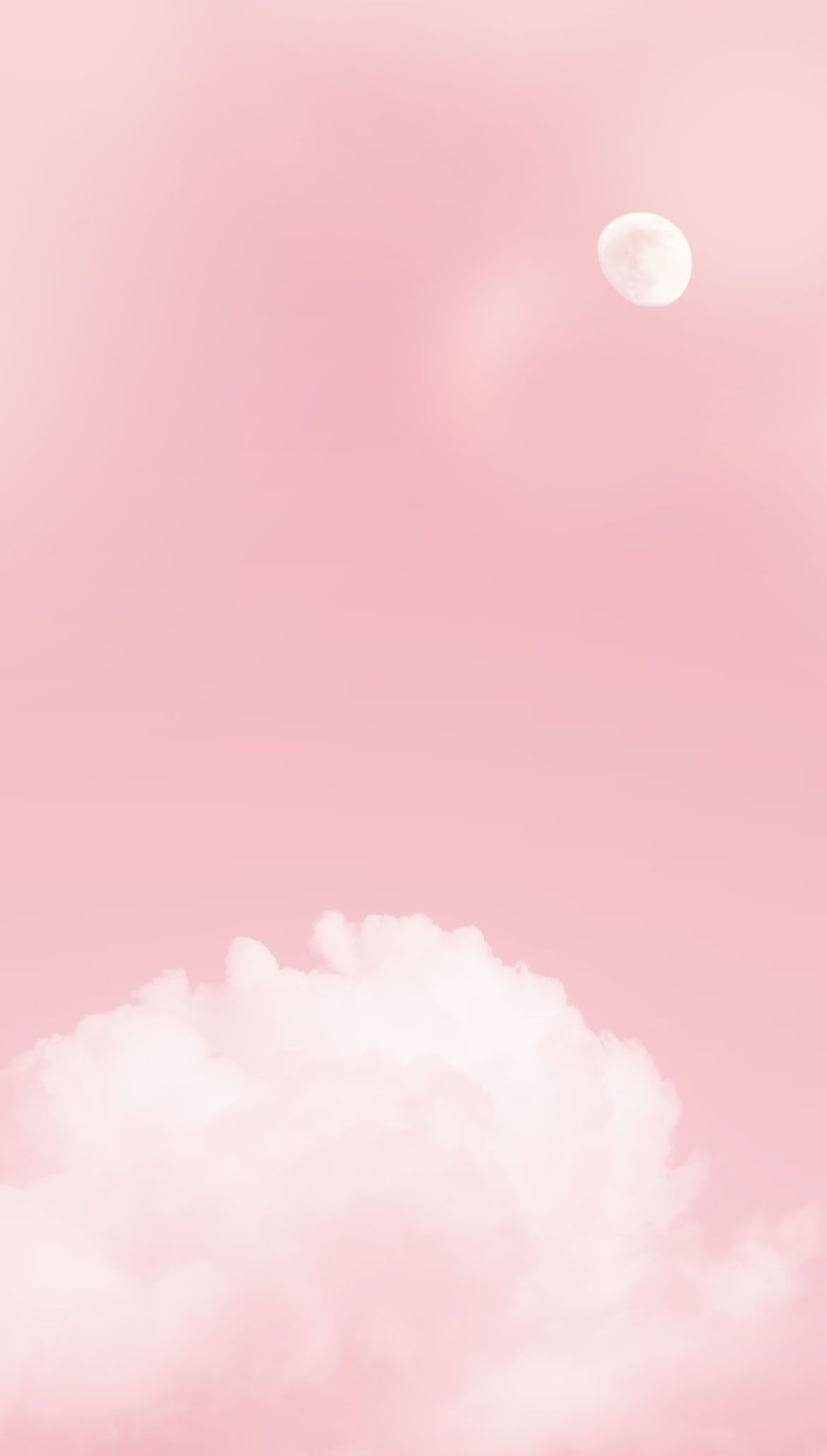 Pink Aesthetic Picture : Pink Sky & The Moon Wallpaper
