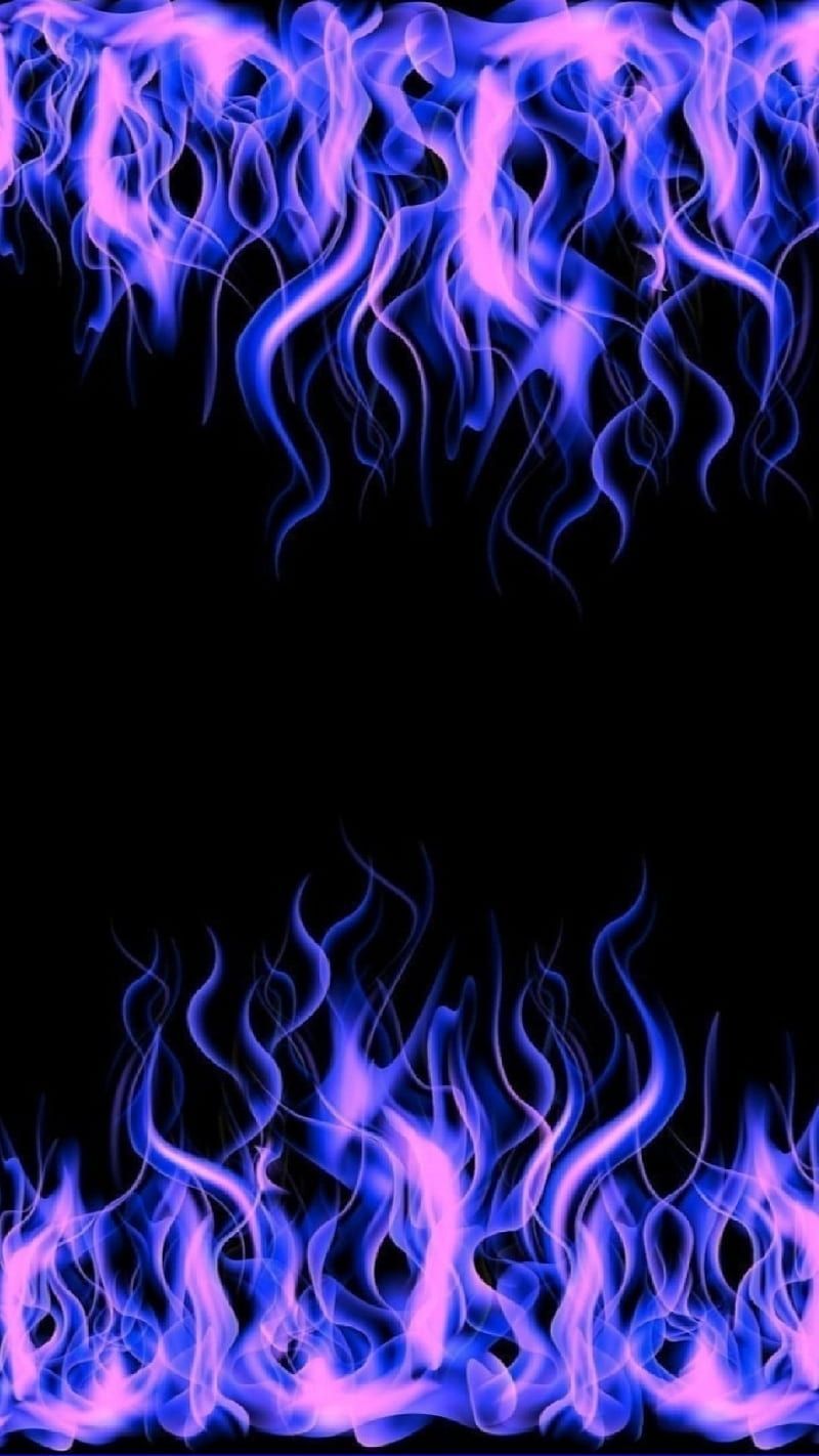 Flame, aesthetic, bonito, black, blue, dark, dark blue, dark purple, neon, purple, HD phone wallpaper