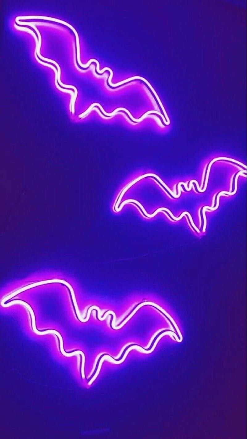 Neon Bat Sign. Halloween iphone, Purple iphone, Aesthetic iphone, Neon Baddie, HD phone wallpaper