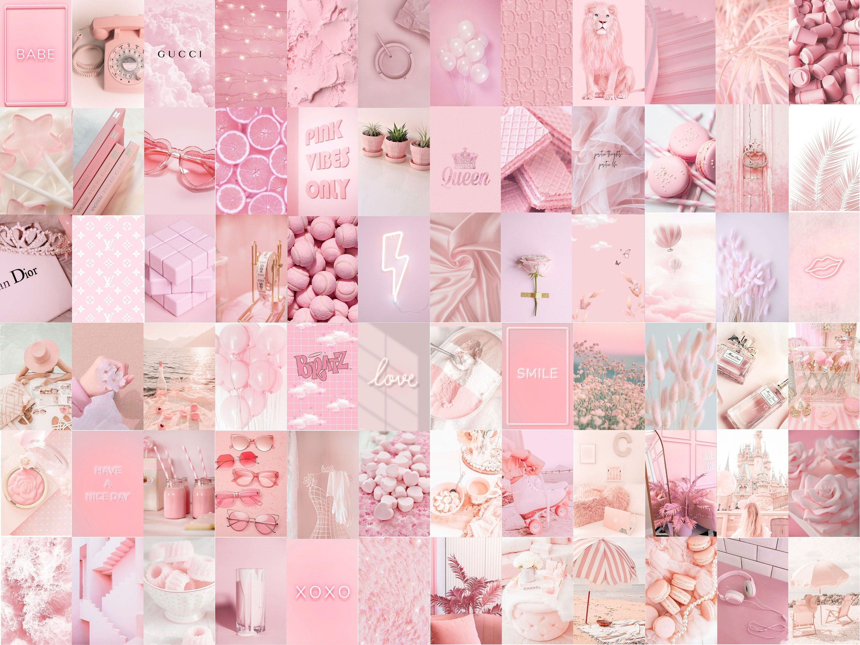 Blush Pink Collage Kit Pastel Pink Wall Collage Pink