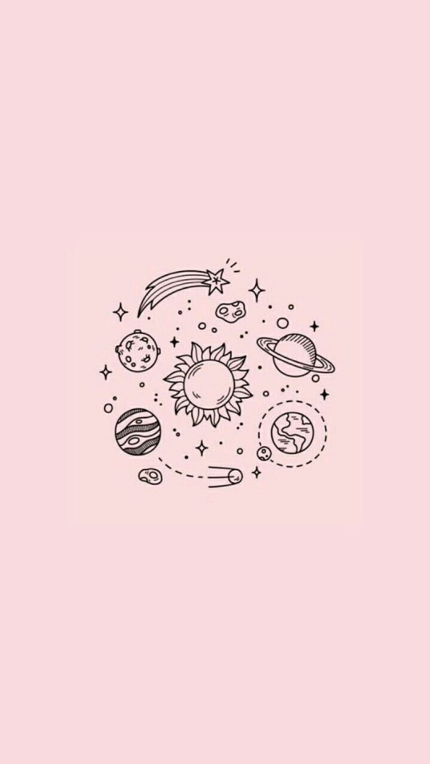 Wallpaper phone, phone background, aesthetic, space, planets - Cute iPhone, cute, space, pretty
