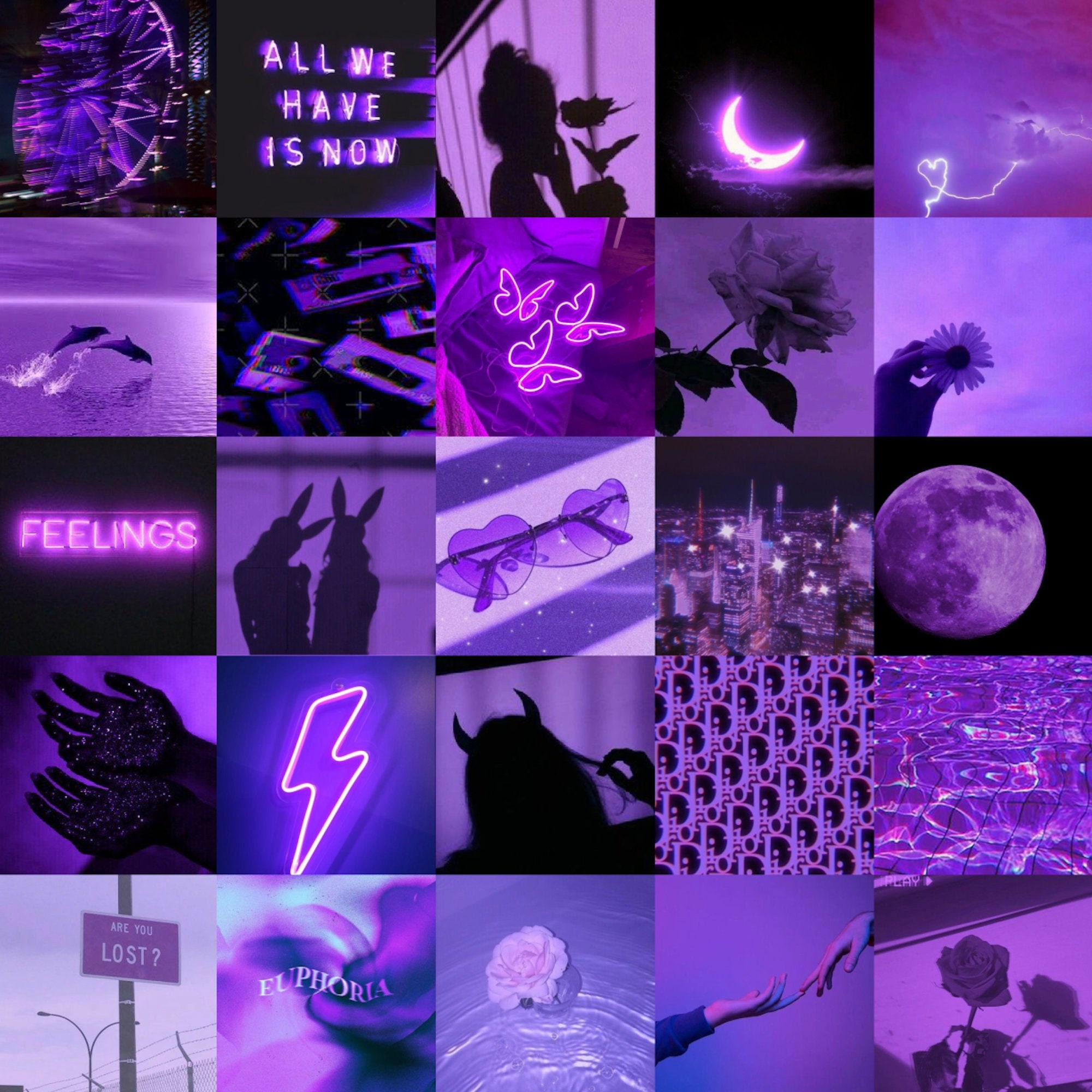 Purple Aesthetic Wall Collage Kit Purple Aesthetic Collage