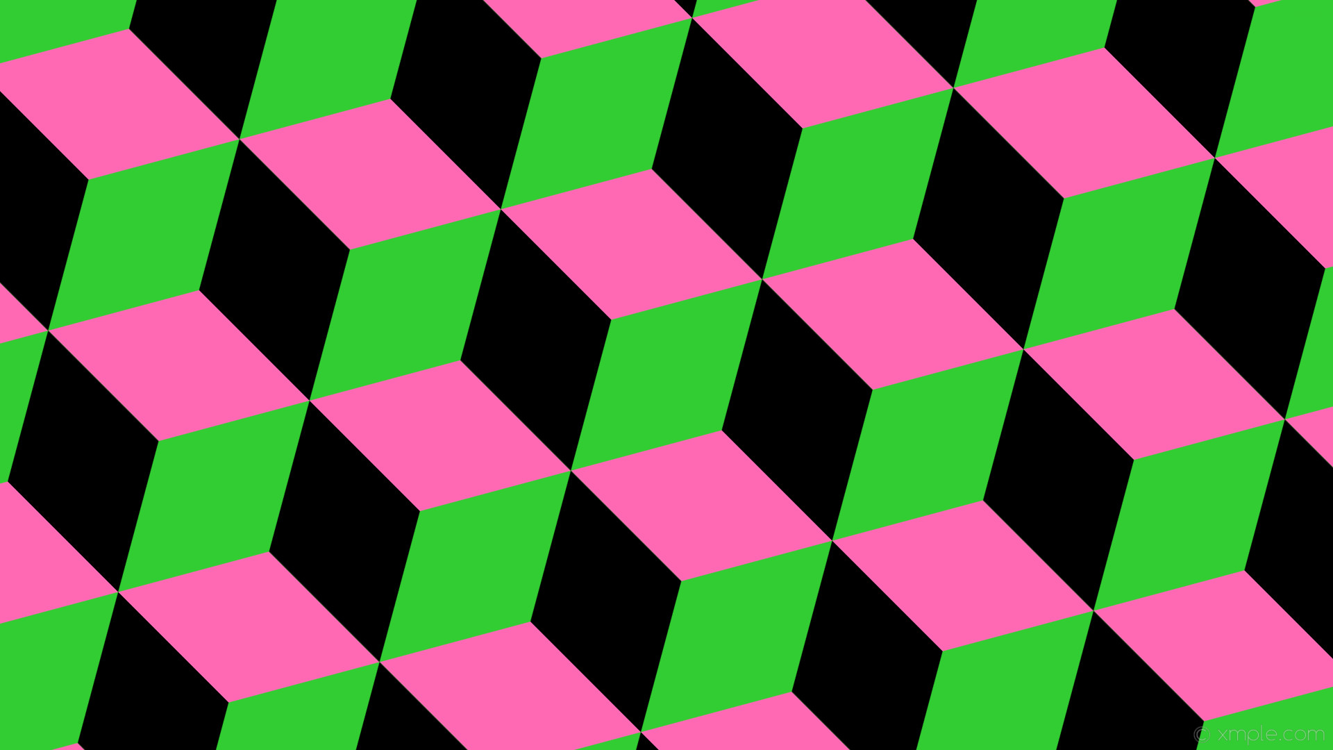 wallpaper green pink black 3D cubes lime green hot pink cd32 #ff69b4