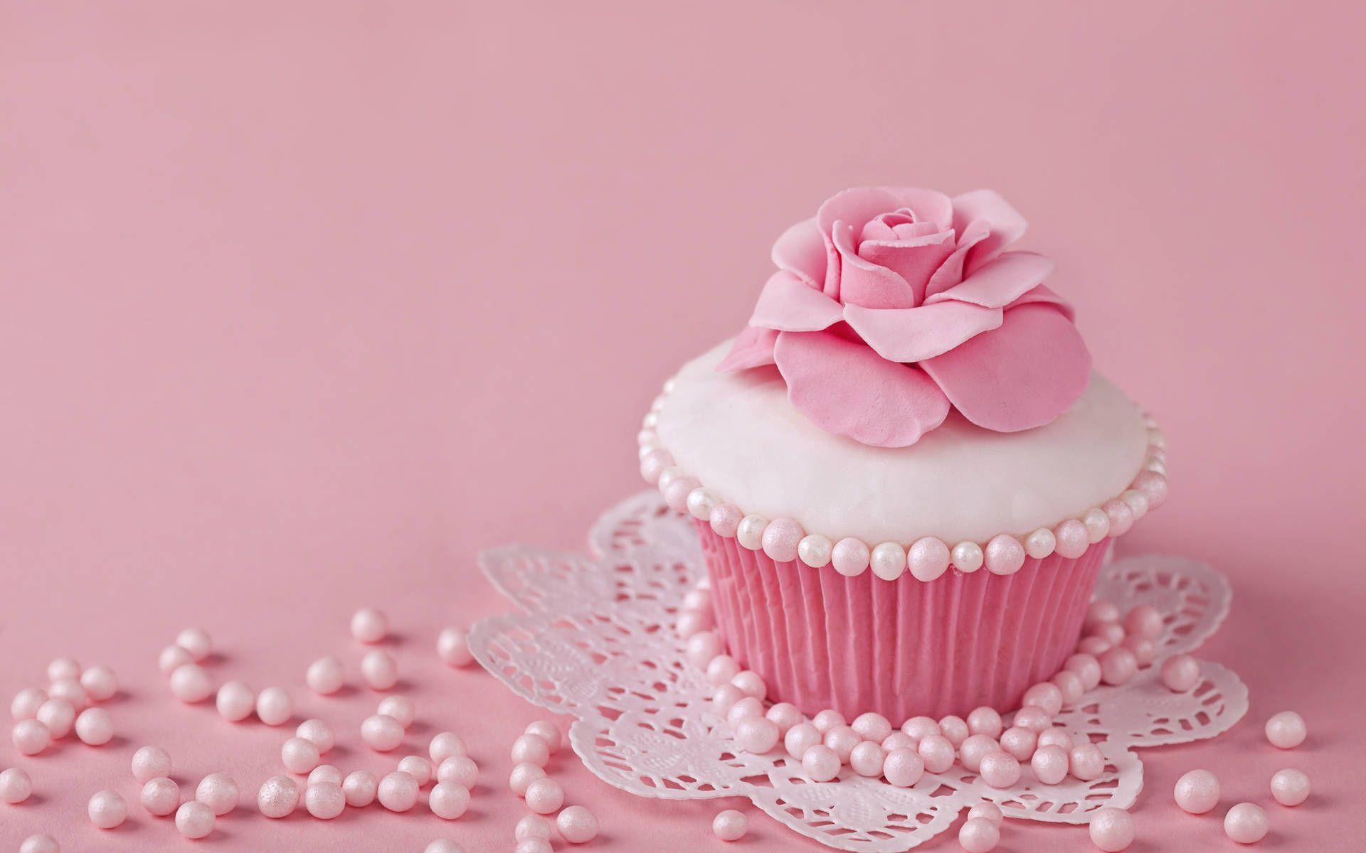 Download Pastel Pink Cupcake Wallpaper