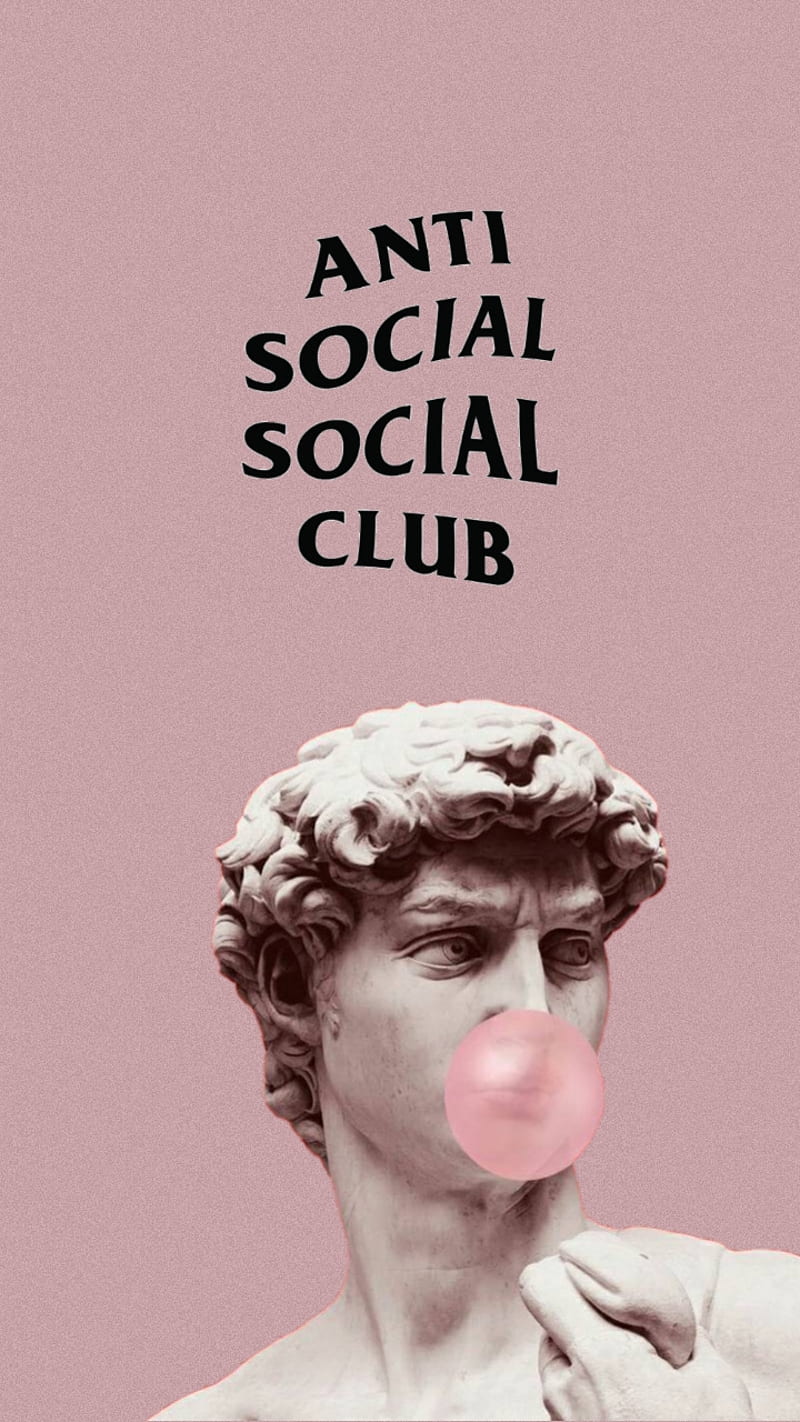 Anti Social, antisocial, assc, bubblegum, pink, vaporwave, HD phone wallpaper
