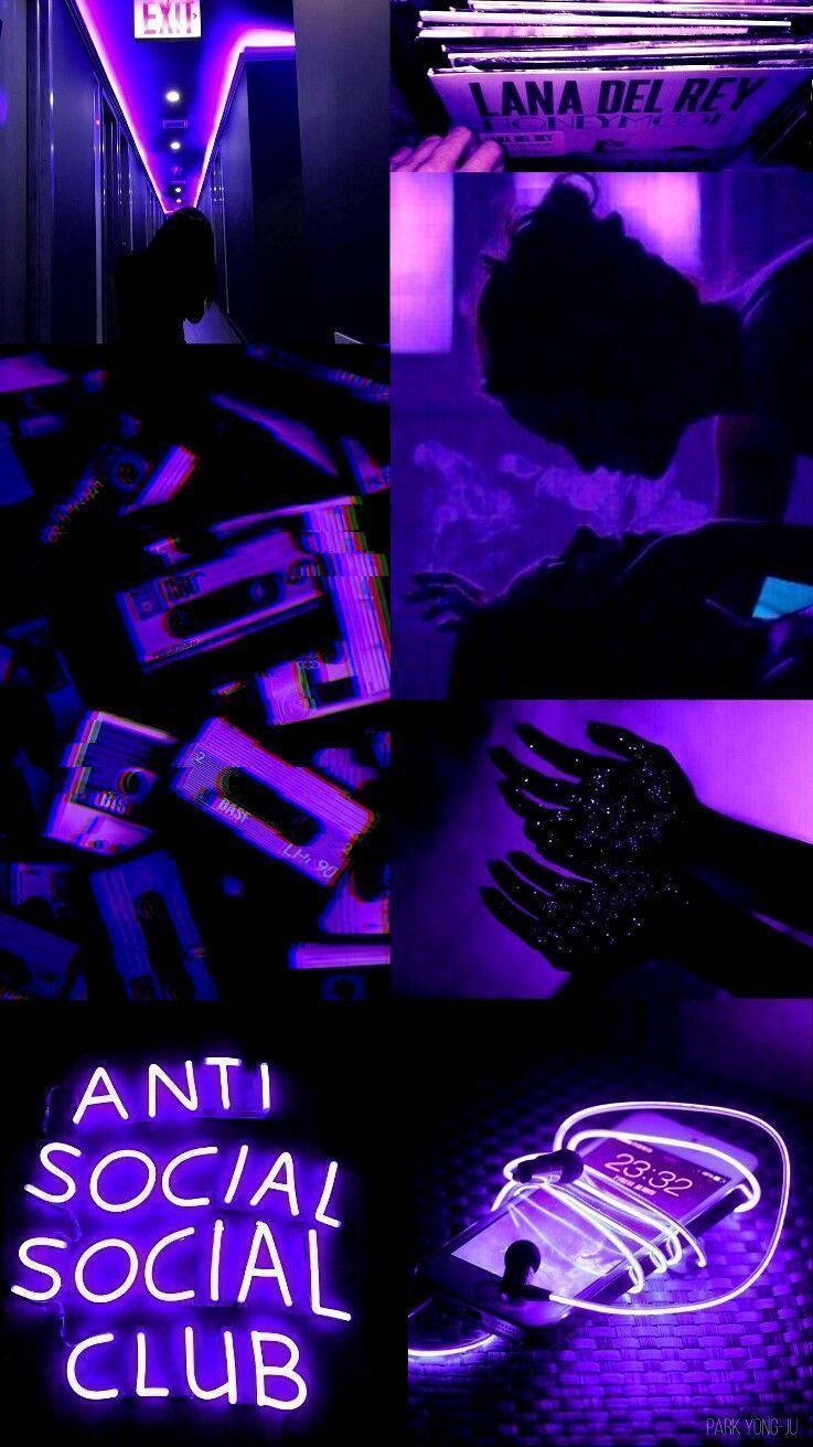 Download Purple Aesthetic Phone Anti Social Social Club Wallpaper