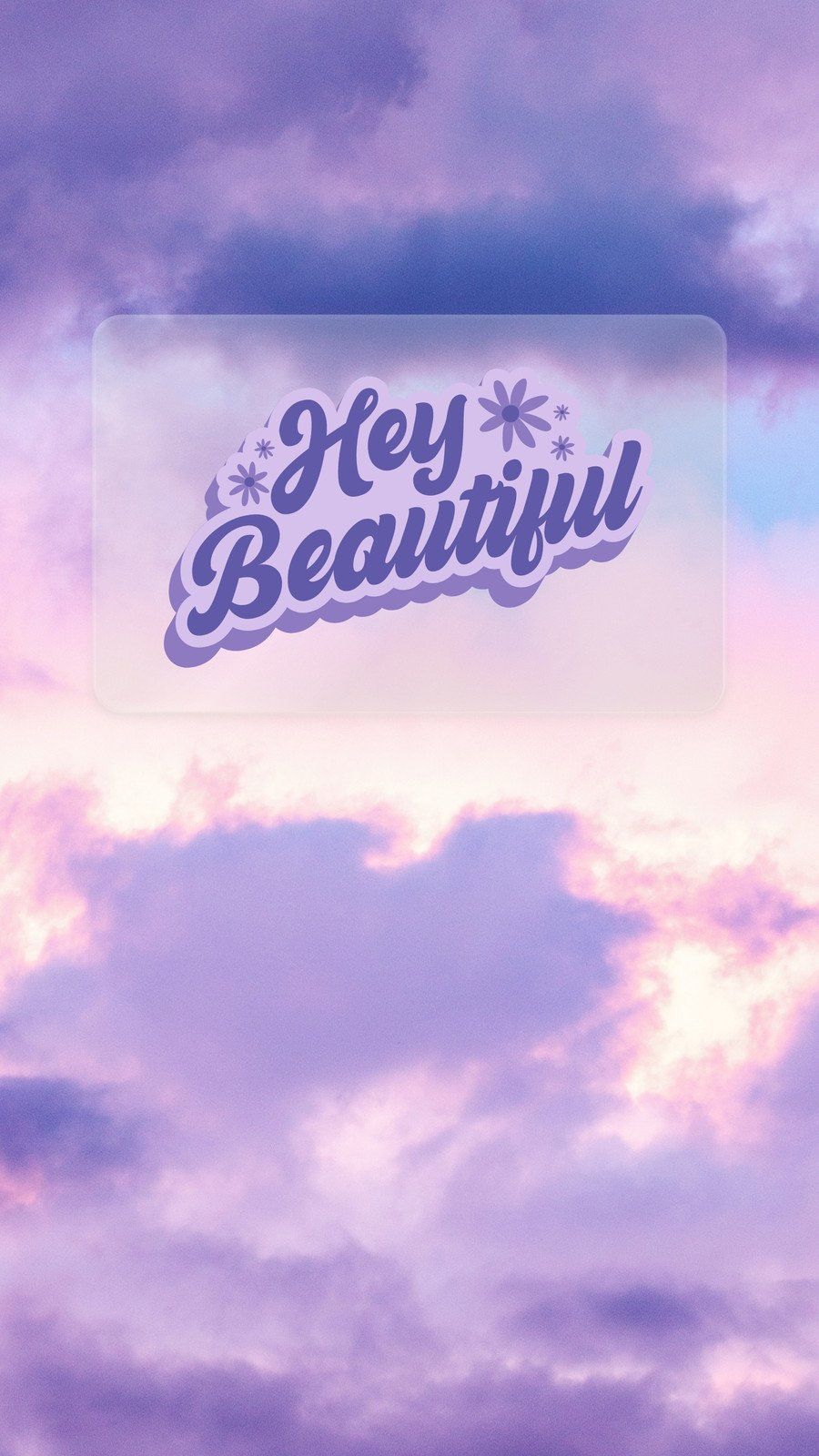 Aesthetic phone background of a cloudy sky with the words 