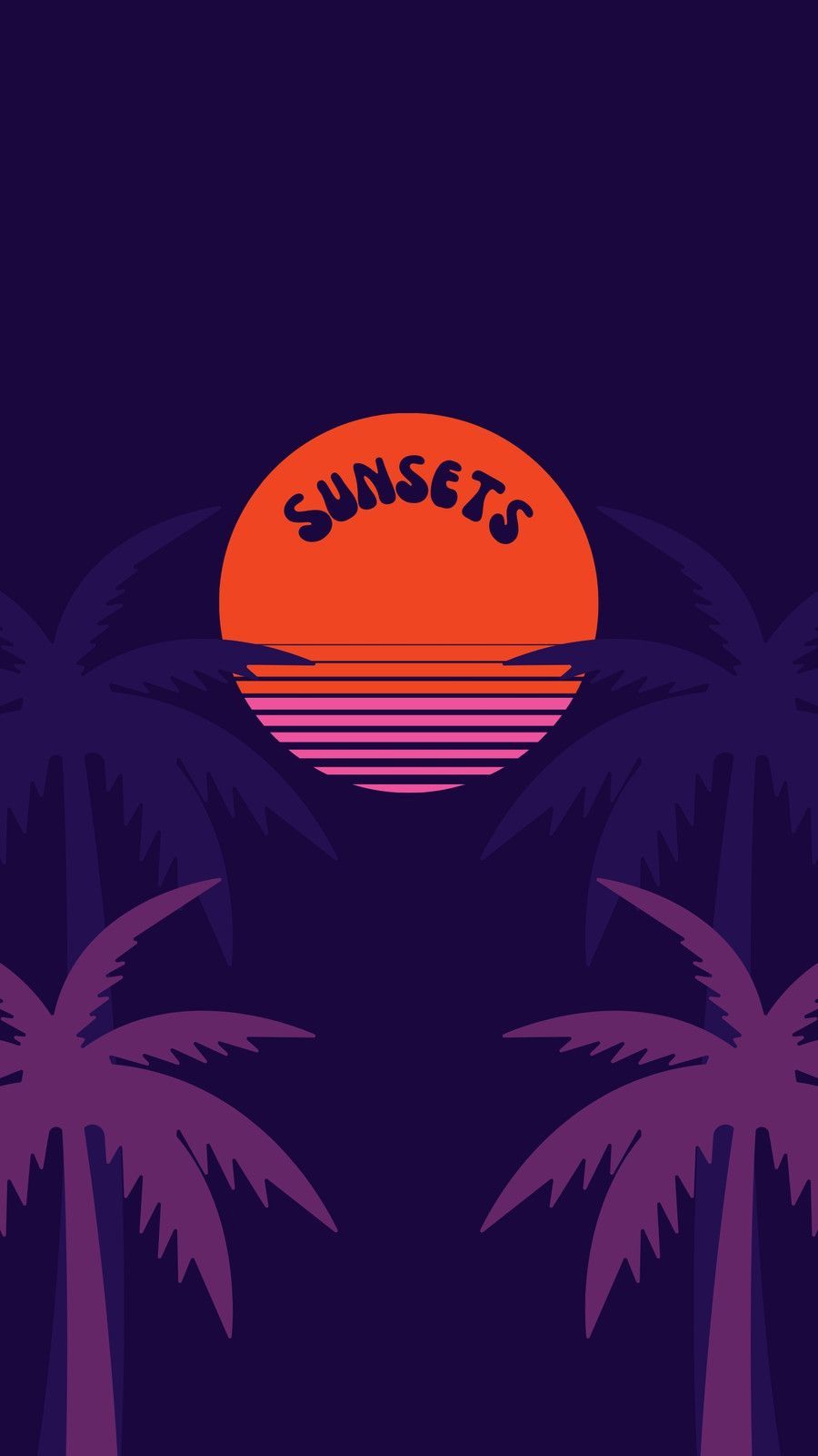 A sunset with palm trees wallpaper - Coconut, witch, purple, colorful