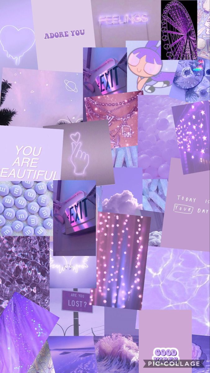 Aesthetic purple collage - Purple, light purple, pastel purple