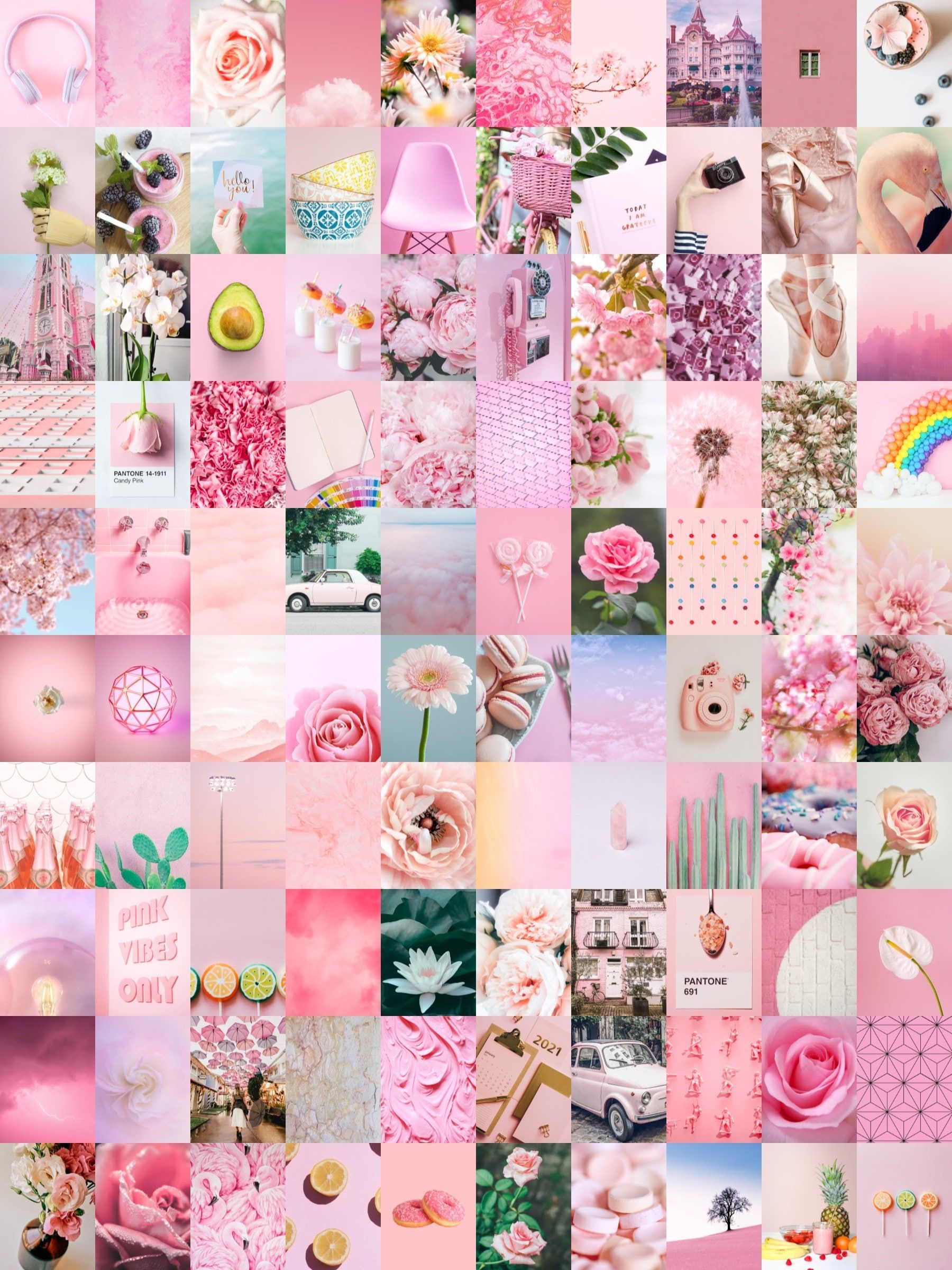 Light Pink Aesthetic Wall Collage Kit Digital Download