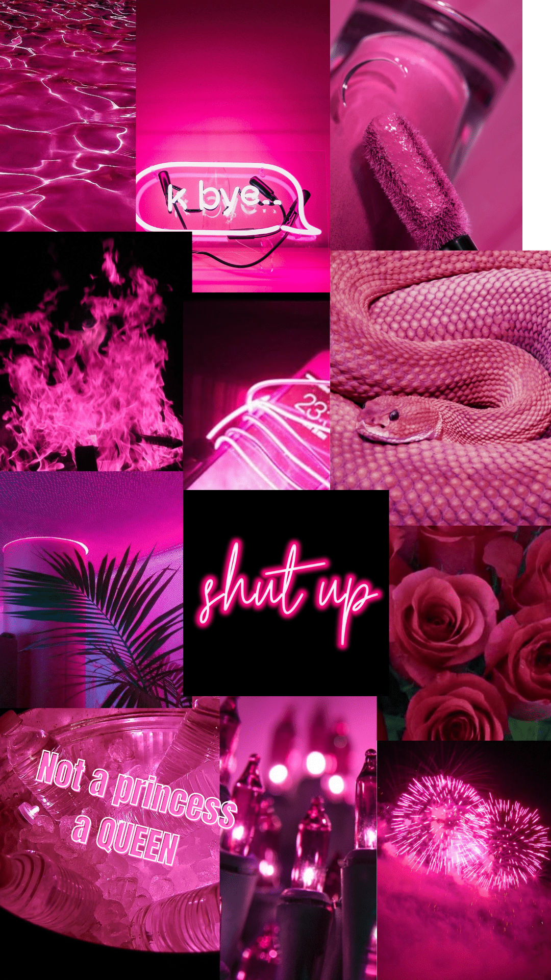 Aesthetic pink collage background - Pink, cool