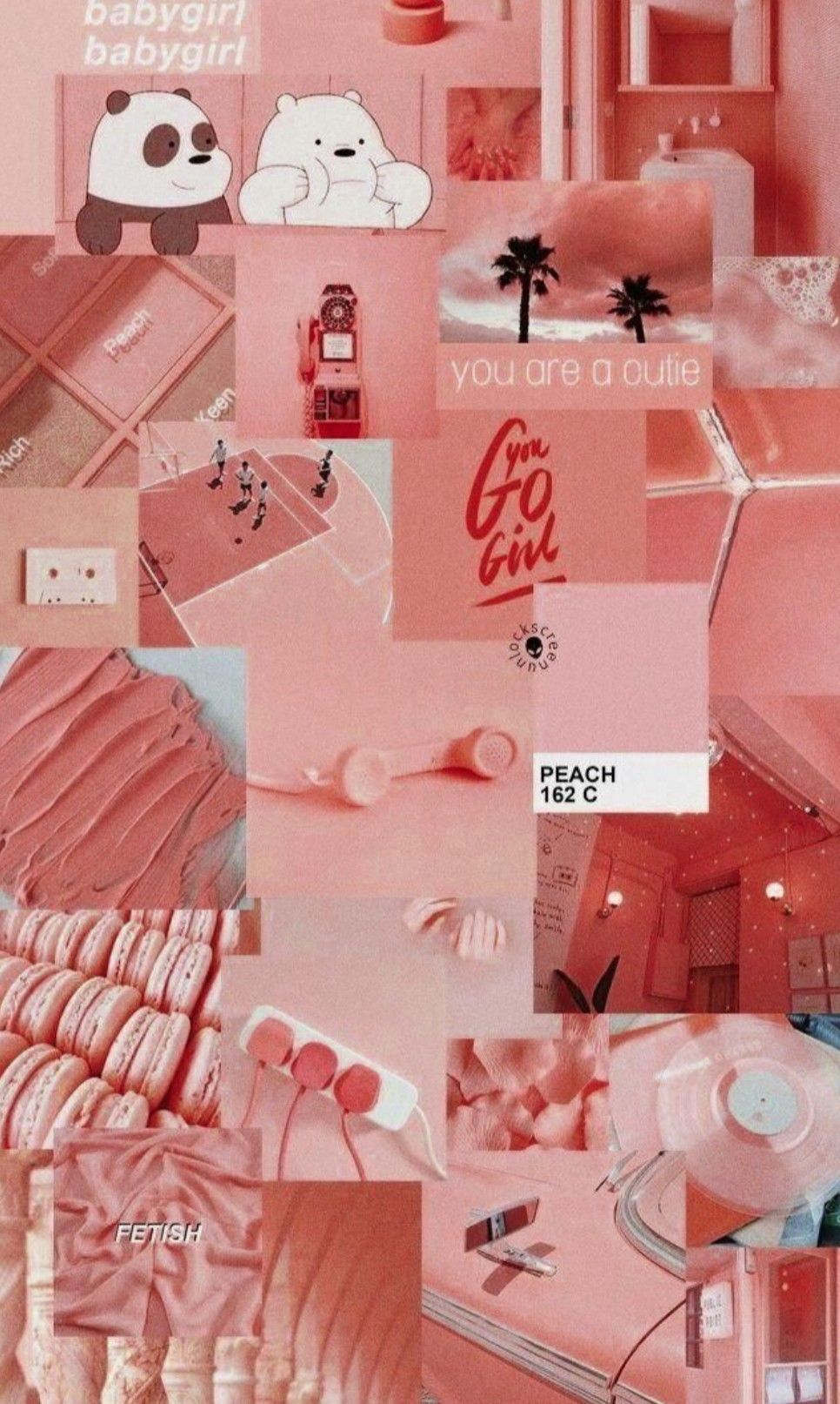 Aesthetic collage of pink and white photos - Pink