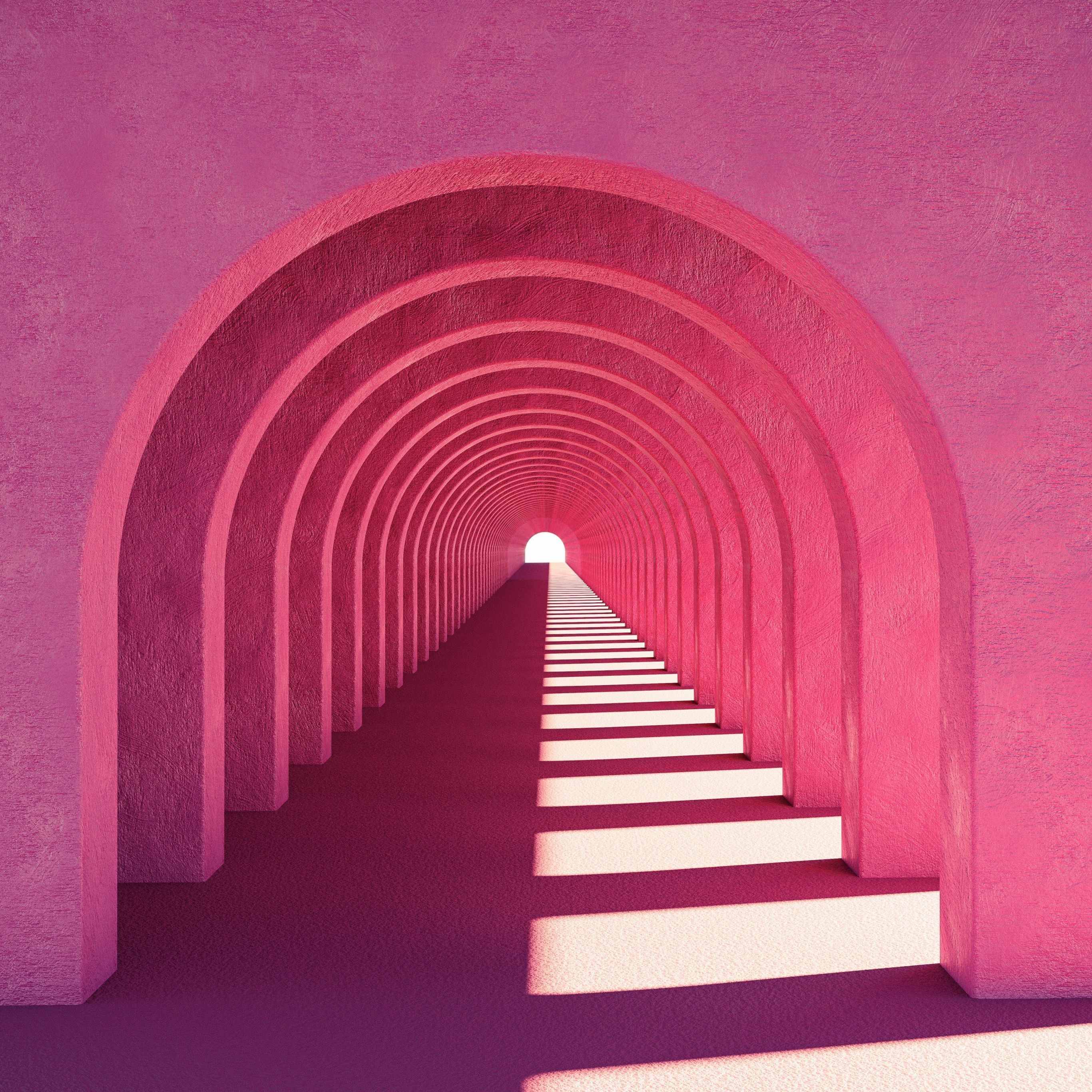 Pink aesthetic Wallpaper 4K, Arches, Tunnel, 5K