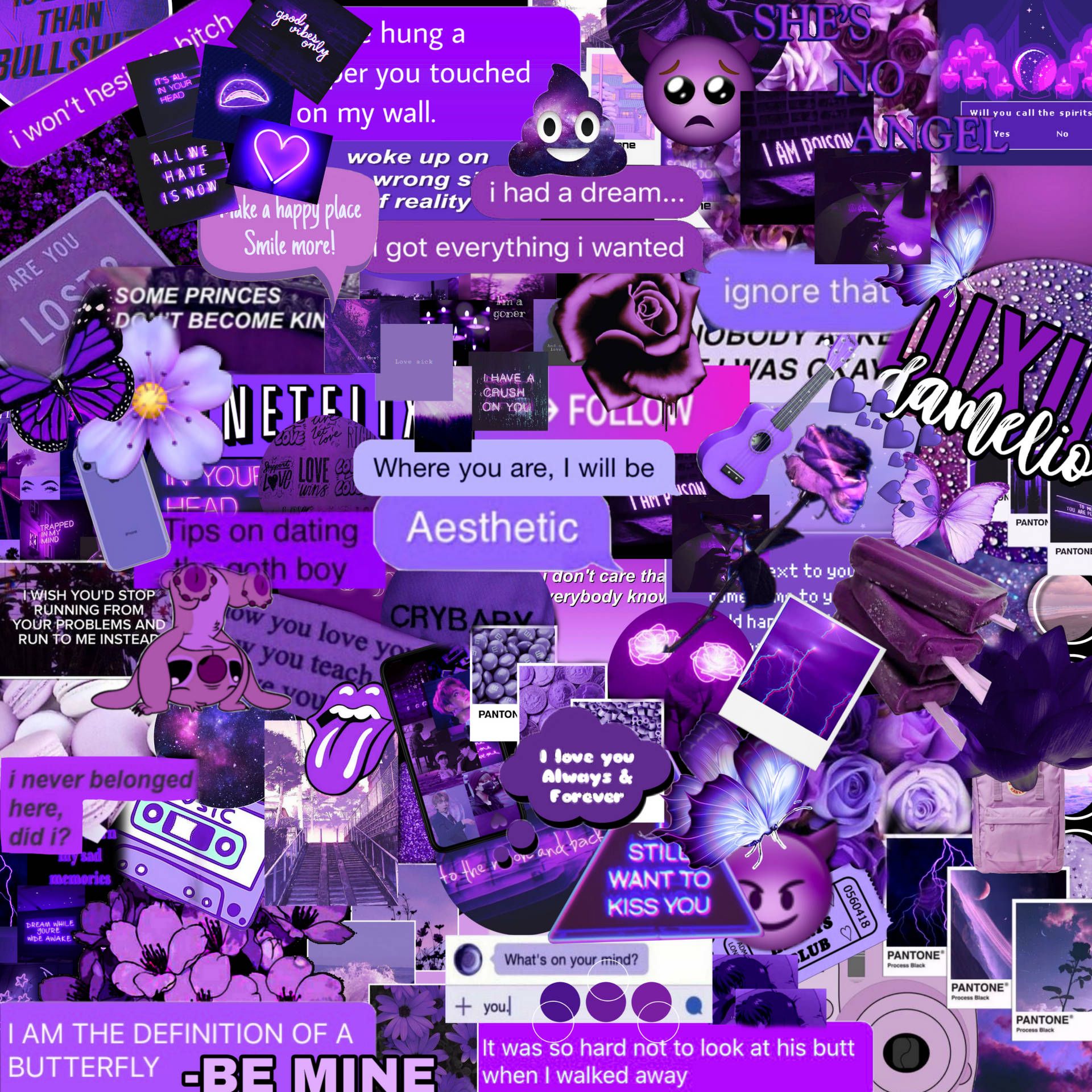 Download Aesthetic Violet Purple Collage Wallpaper