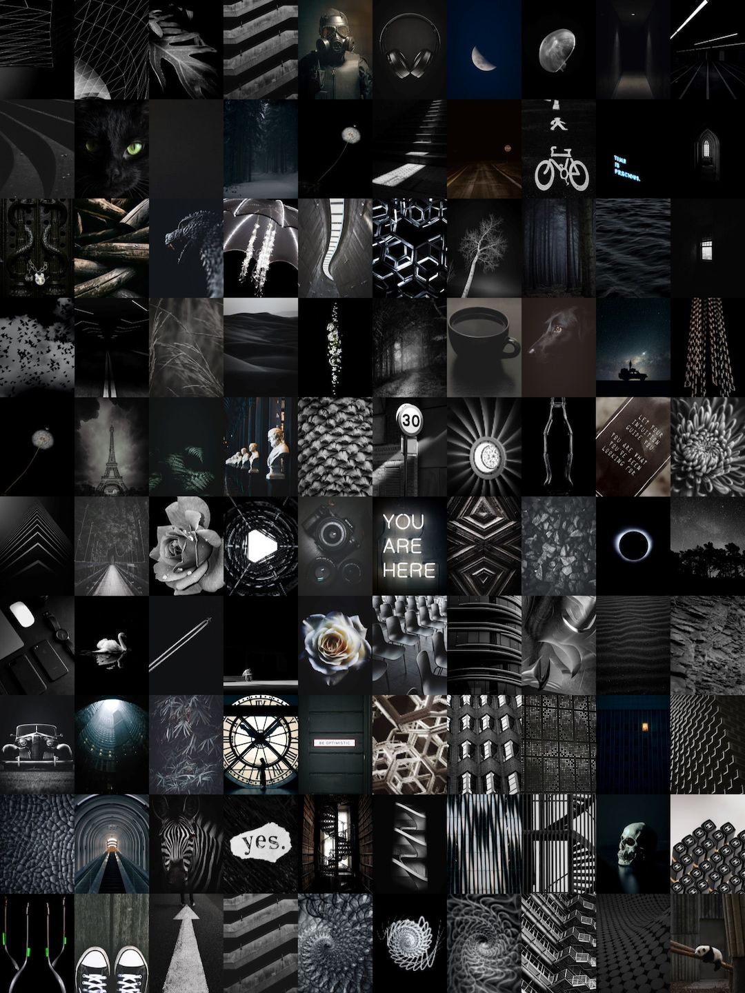 Black Aesthetic Wall Collage Kit Digital Download Photo