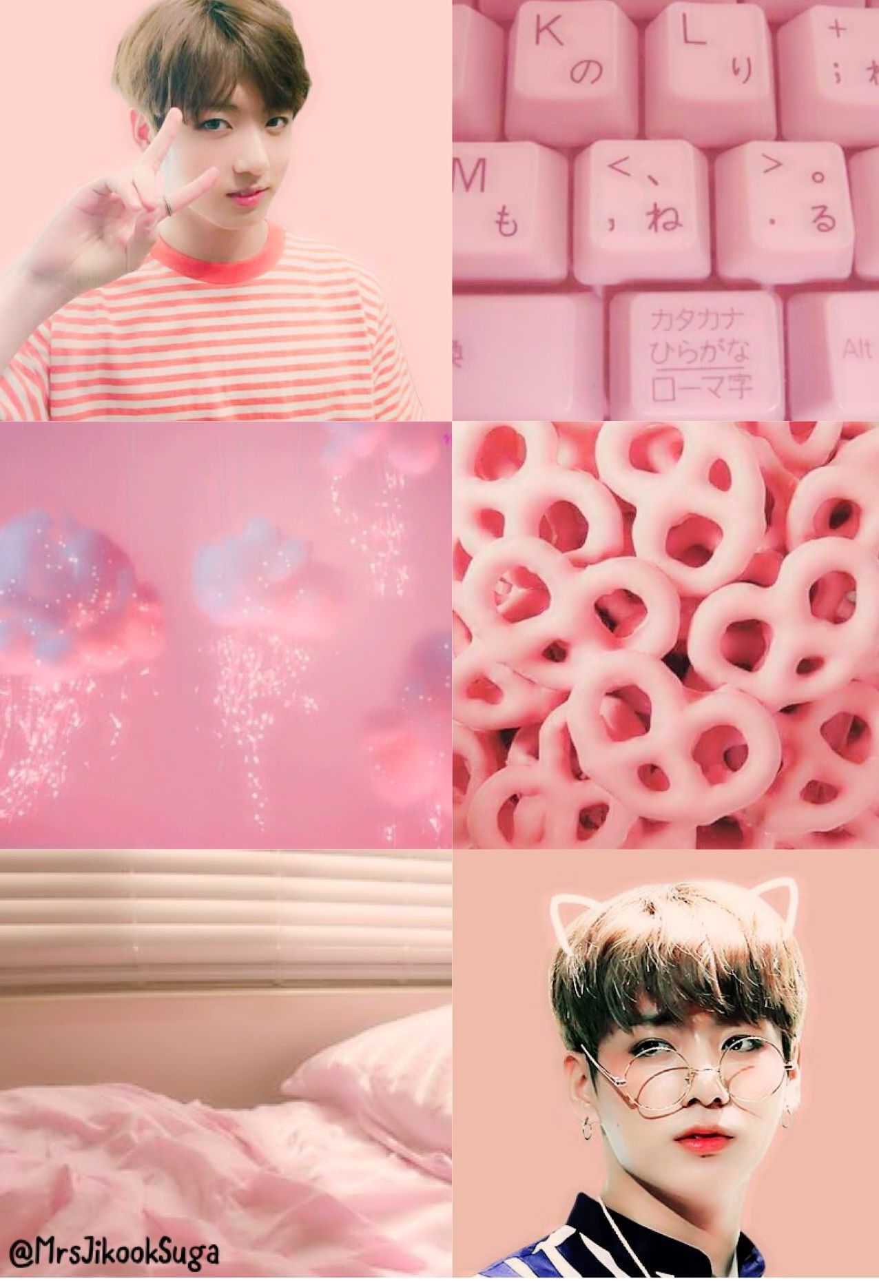 Aesthetic wallpaper of Jimin from BTS with a pink background - Jungkook, pink