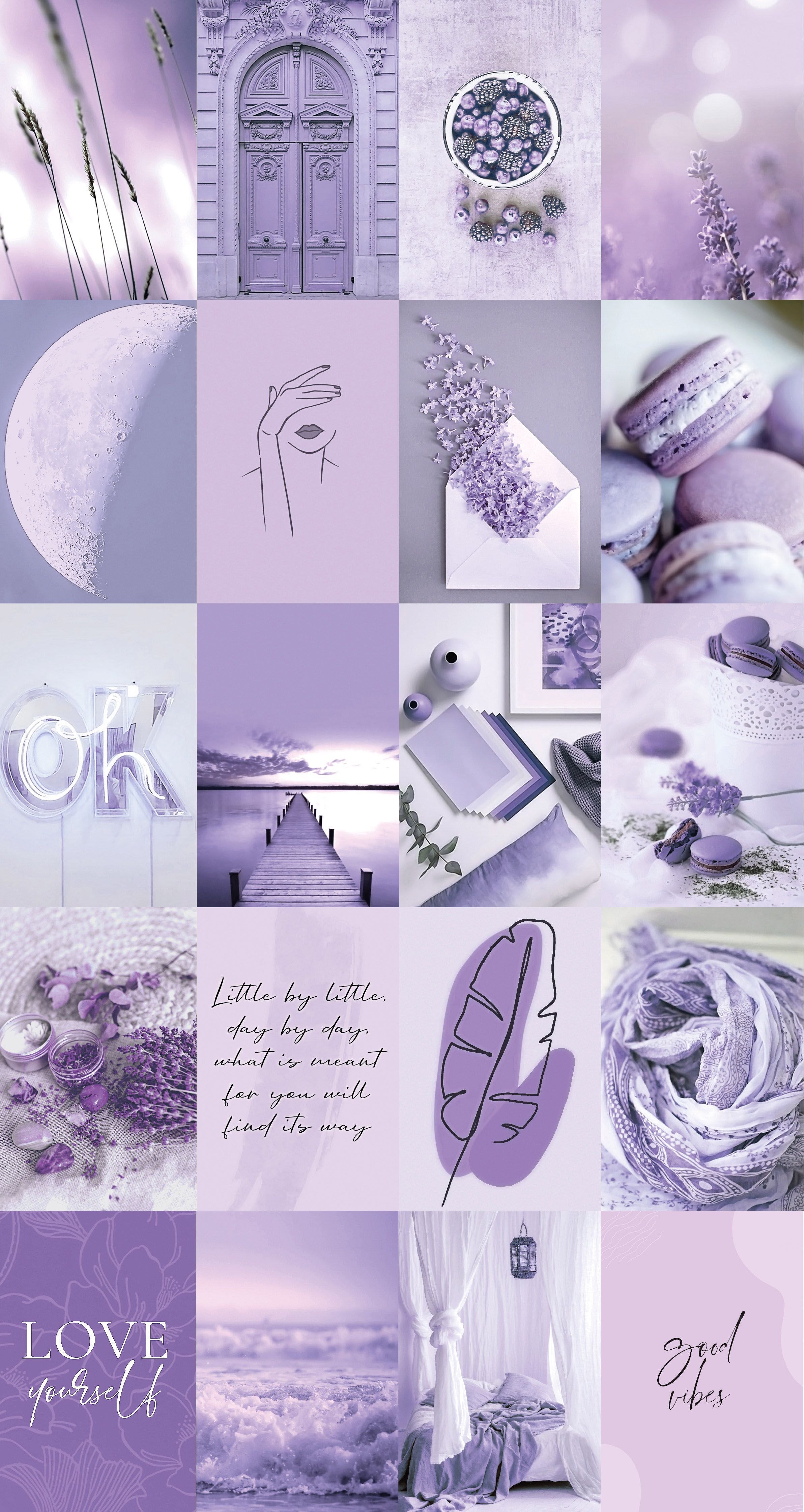 120pcs Pastel Purple Lavender Photo Collage Kit Aesthetic UK. Purple aesthetic background, Purple wallpaper iphone, Light purple wallpaper