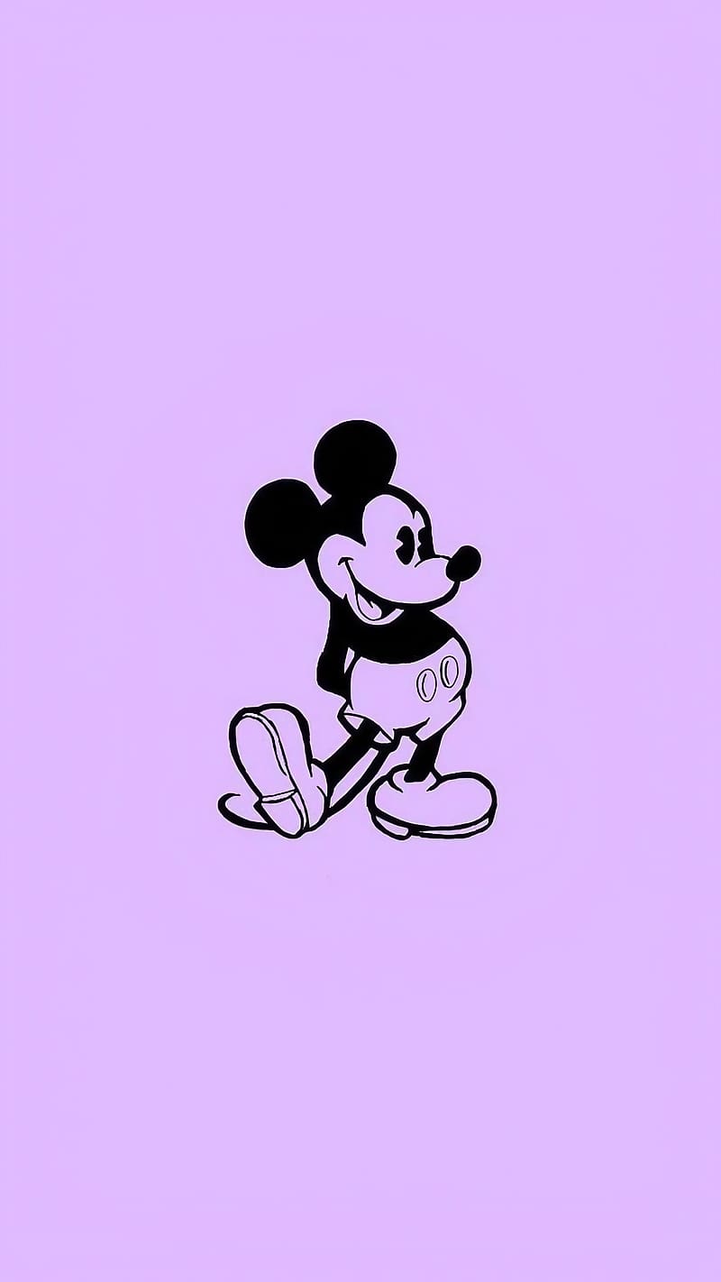 Aesthetic purple mickey mouse phone wallpaper. - Purple, Mickey Mouse