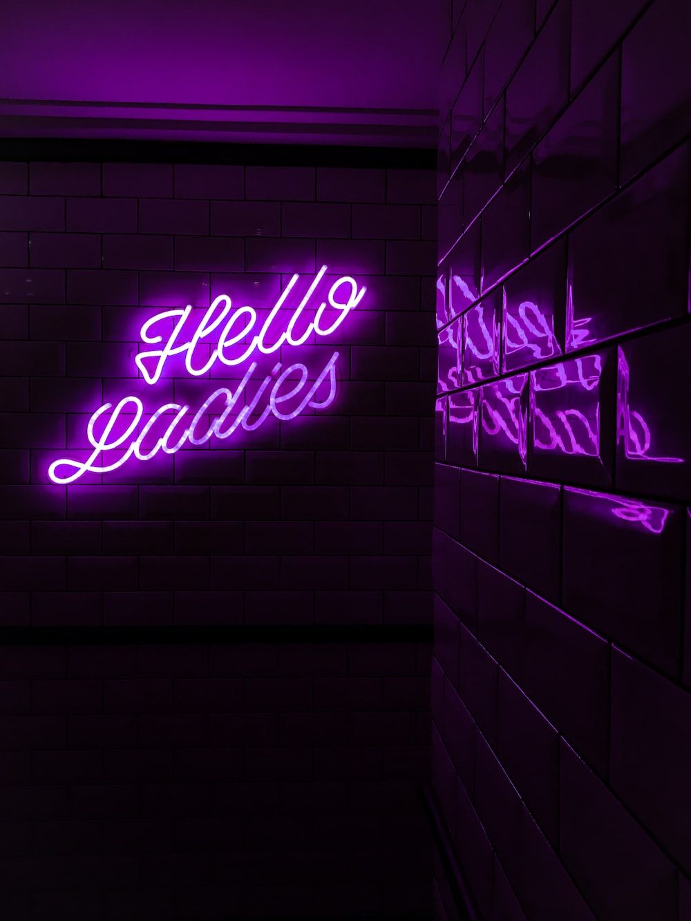 Purple Hello Ladies LED signage photo