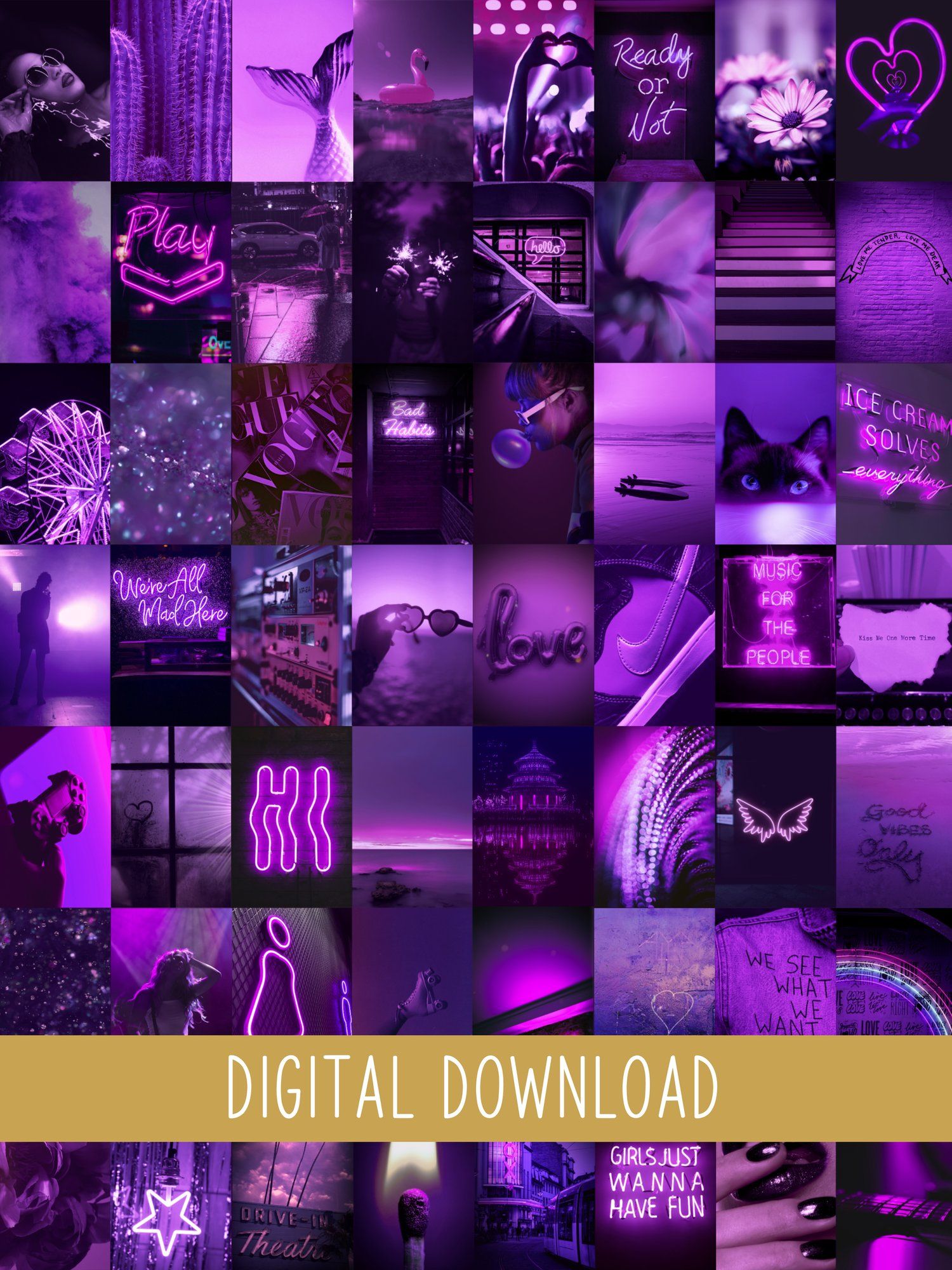 Neon Purple Collage Kit