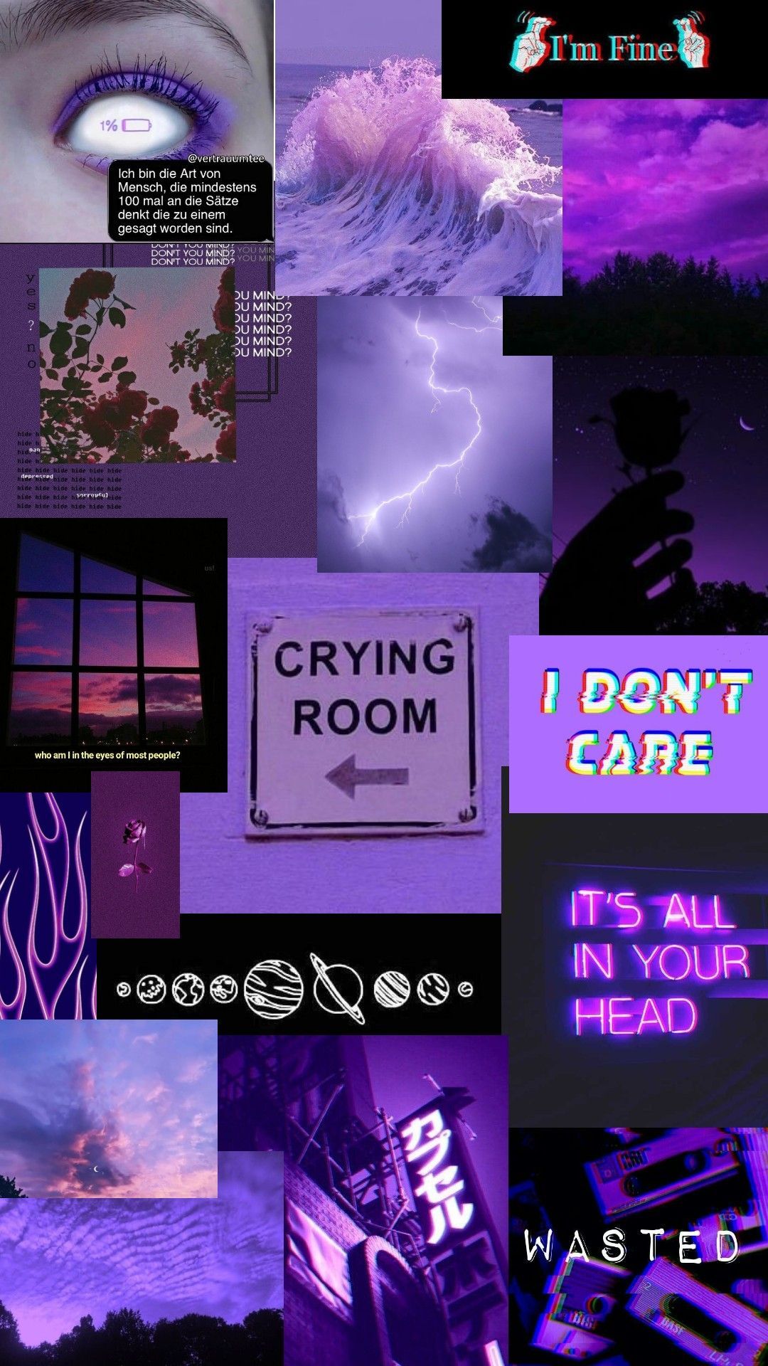Aesthetic purple background for phone - Depression, purple