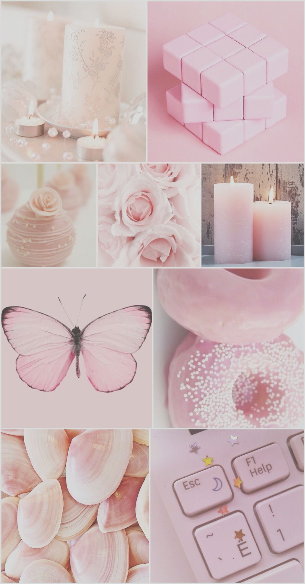 Requested, pale, pink, wallpaper, light, cute, donut, candles, butterfly, iPhone, HD, android, b. Pink wallpaper iphone, Pink wallpaper, Pink polka dots wallpaper