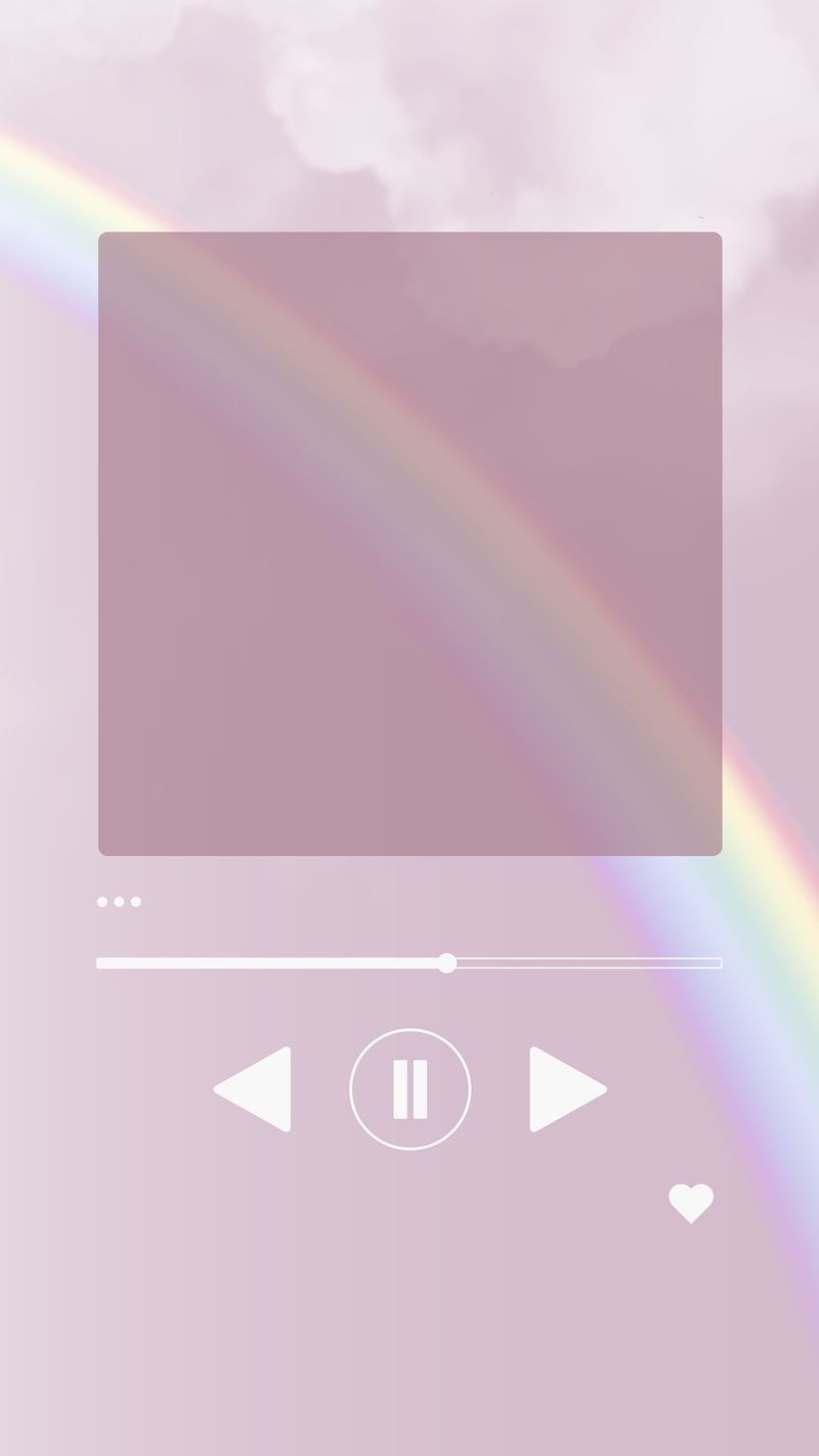 Music player on a pink background with a rainbow - Pink phone, pastel rainbow, pink, music