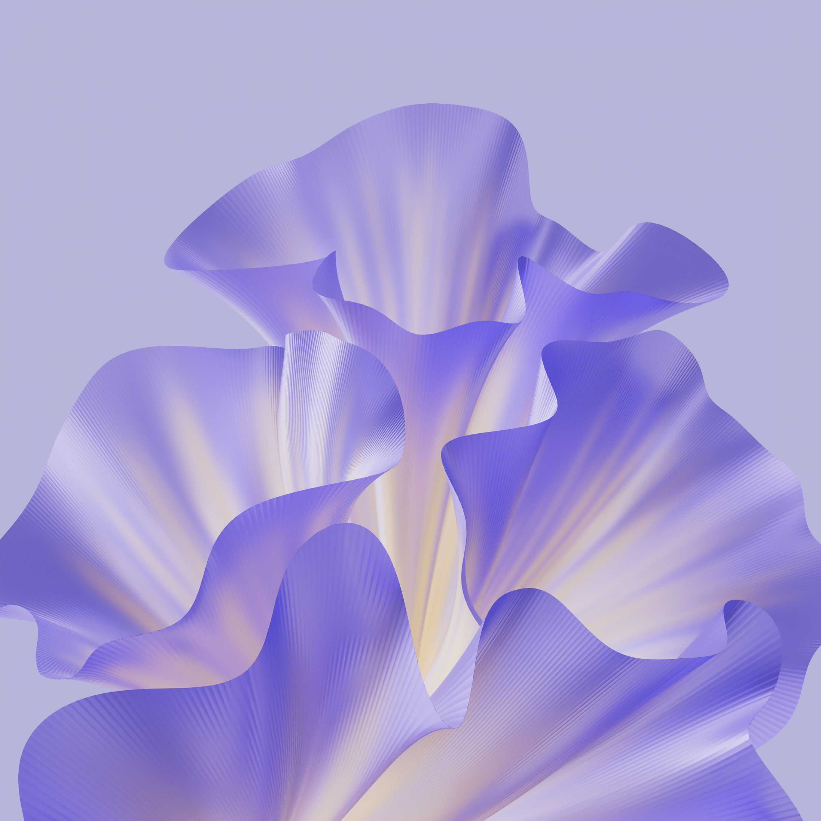 A 3D image of a flower in a light purple color. - Purple