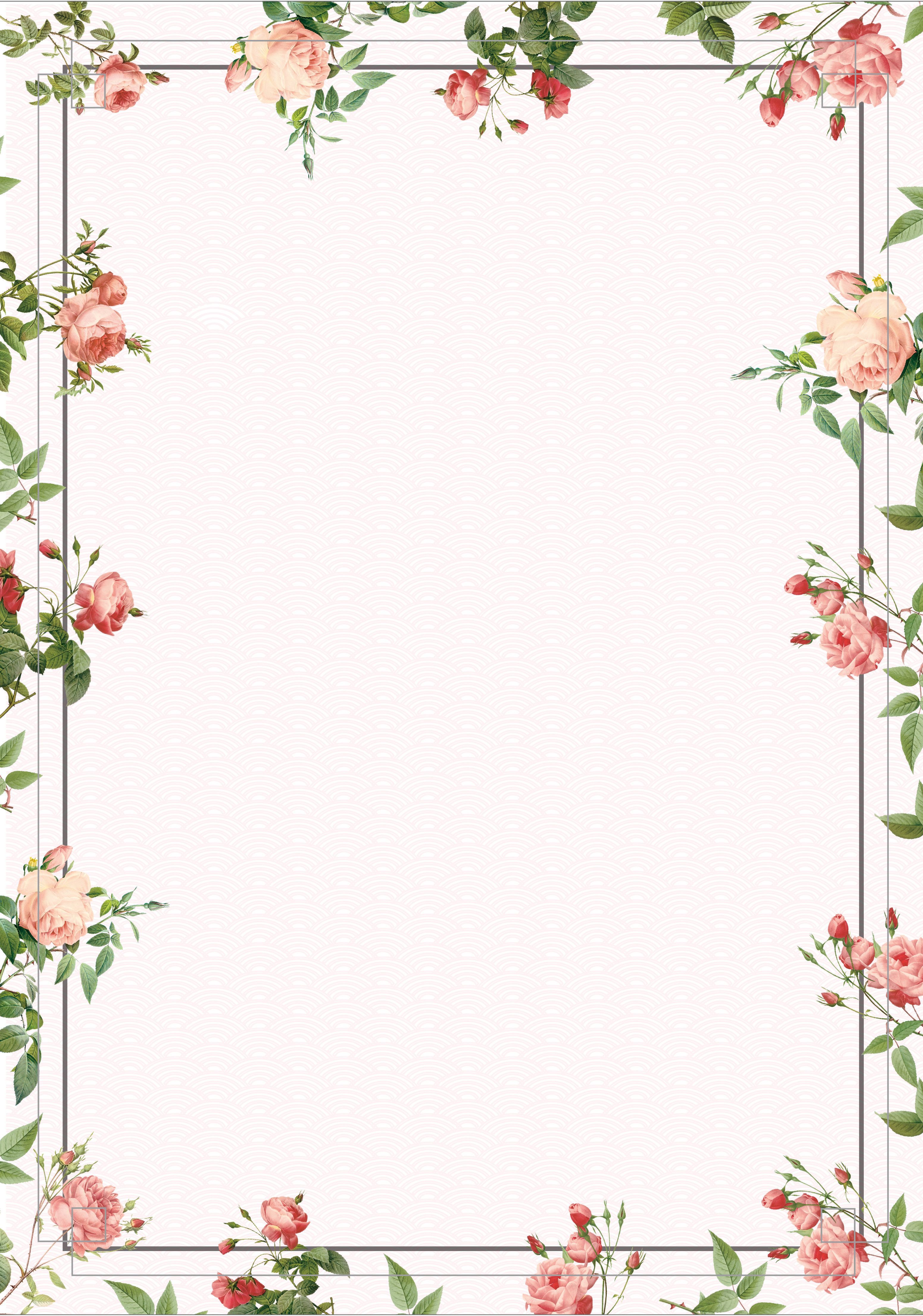 Aesthetic Flowers Border Wallpaper